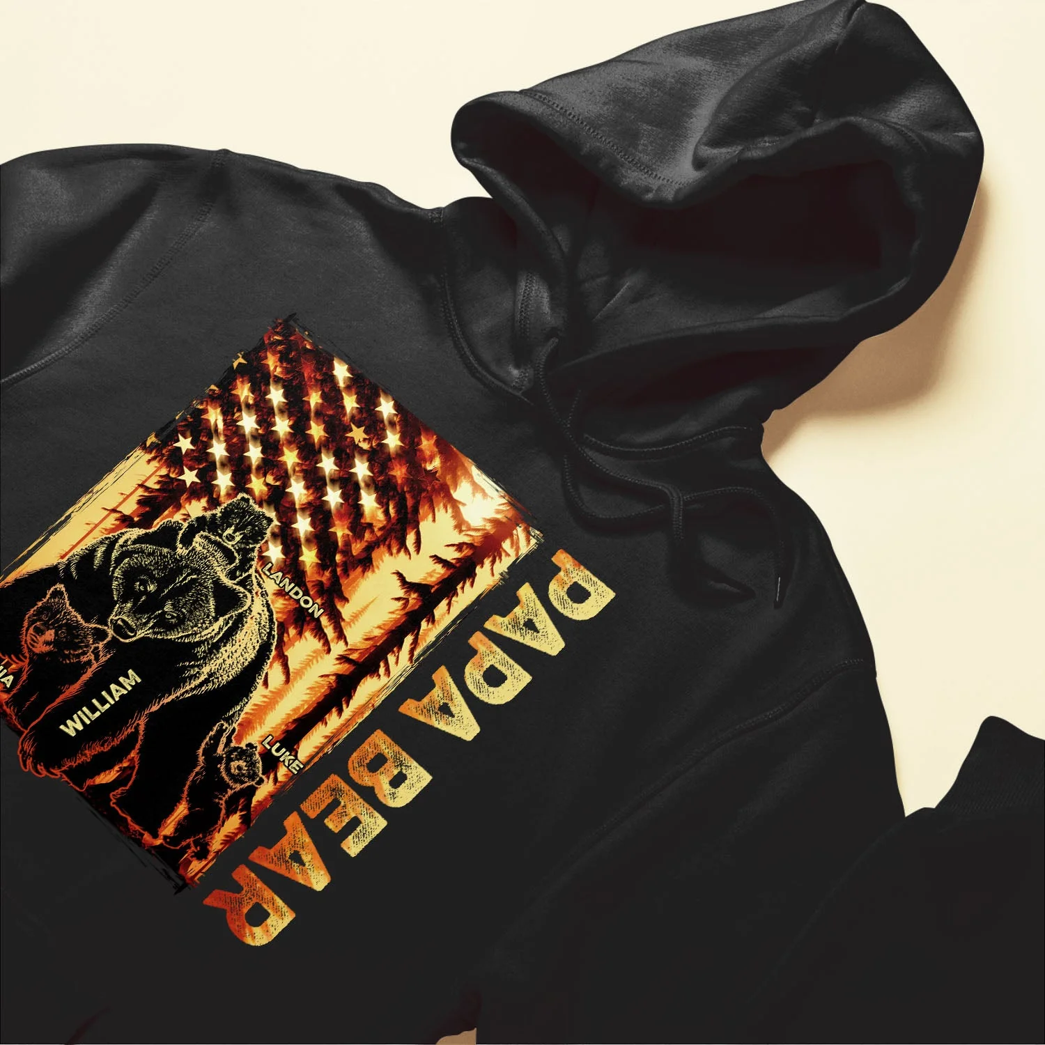 Papa Bear Forest Us Flag - Personalized Shirt - Image 6