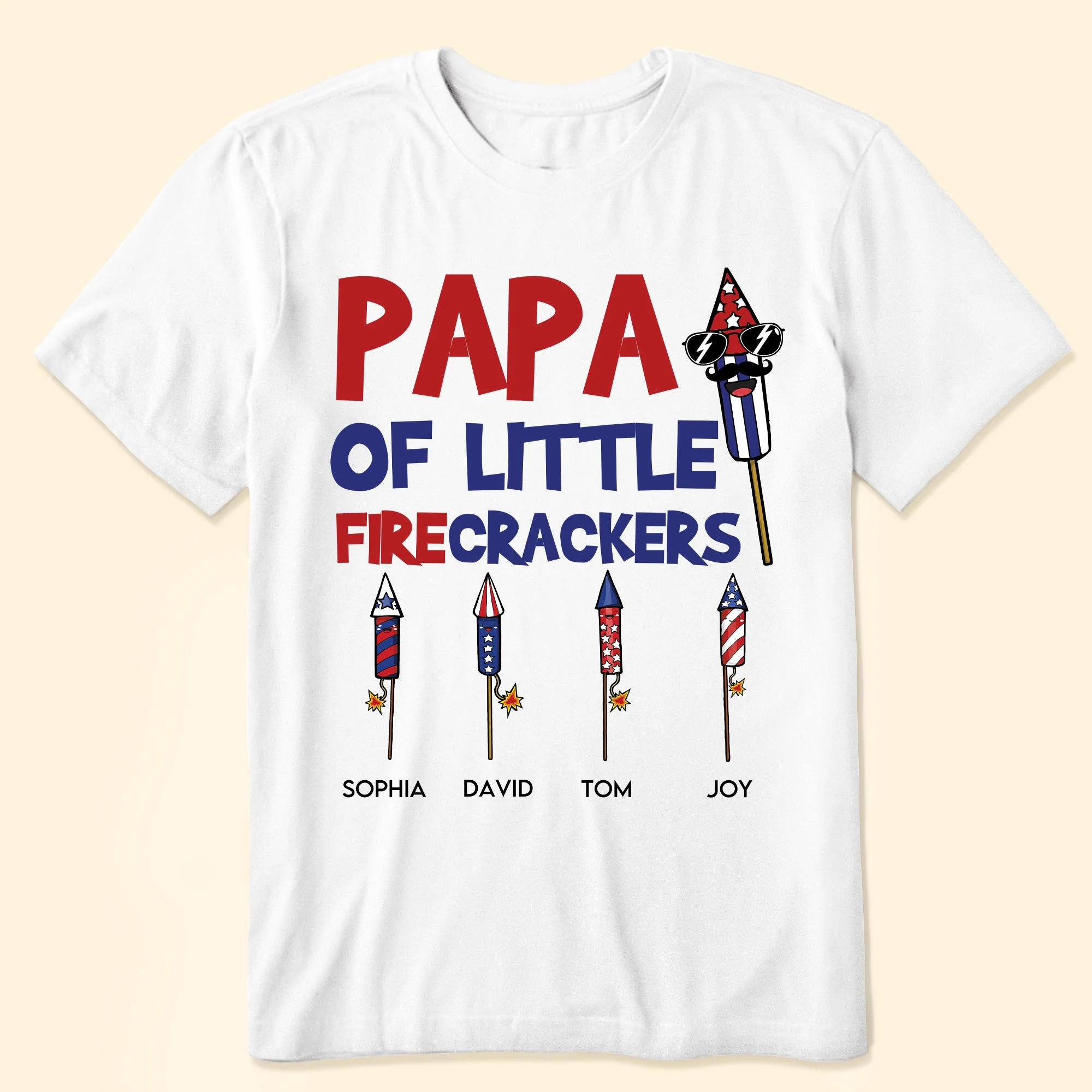 Papa Of Little Firecrackers - Personalized Shirt - Image 2