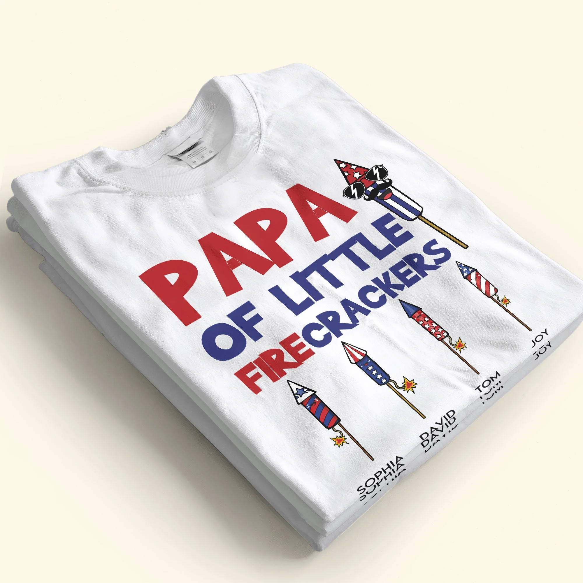 Papa Of Little Firecrackers - Personalized Shirt - Image 3