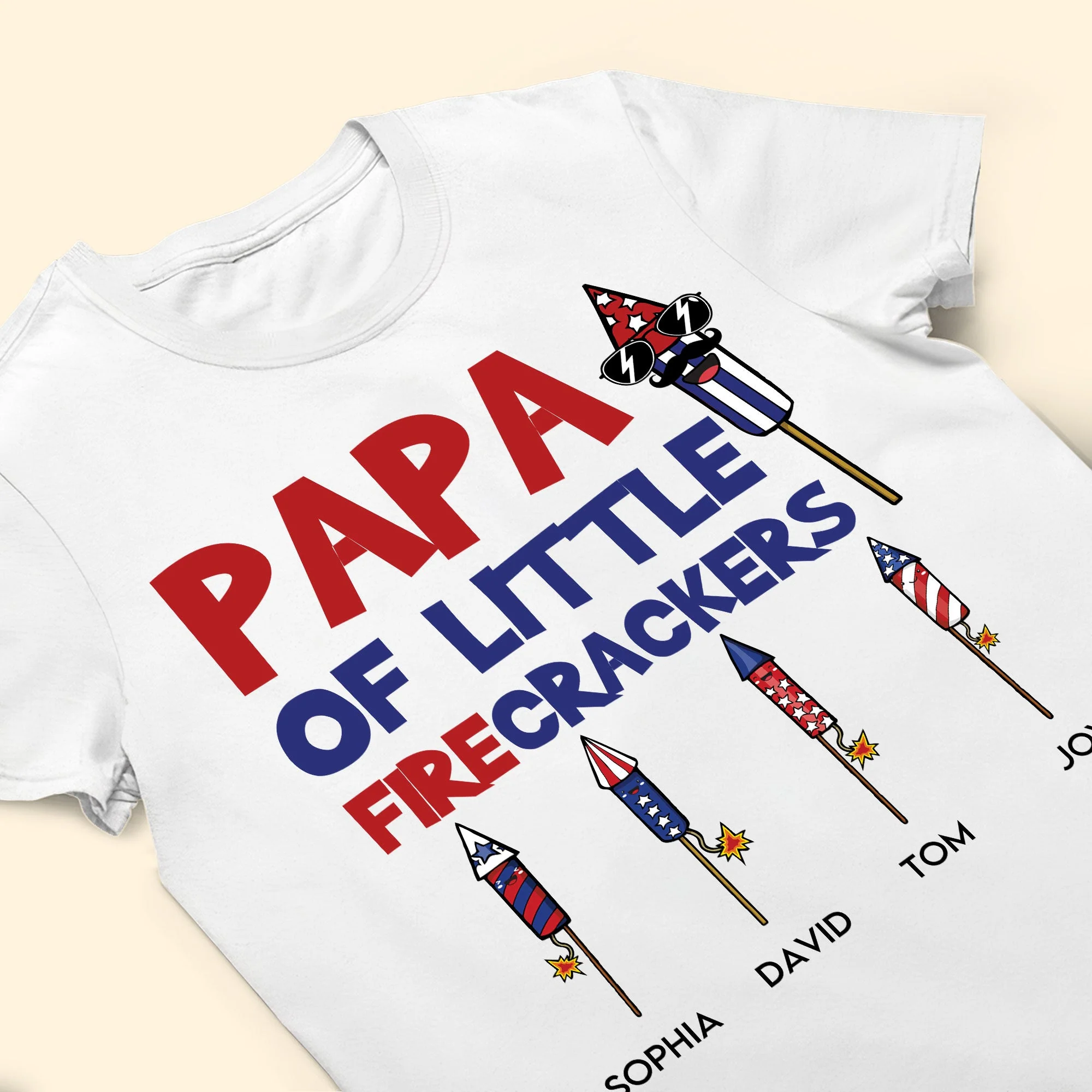 Papa Of Little Firecrackers - Personalized Shirt - Image 4