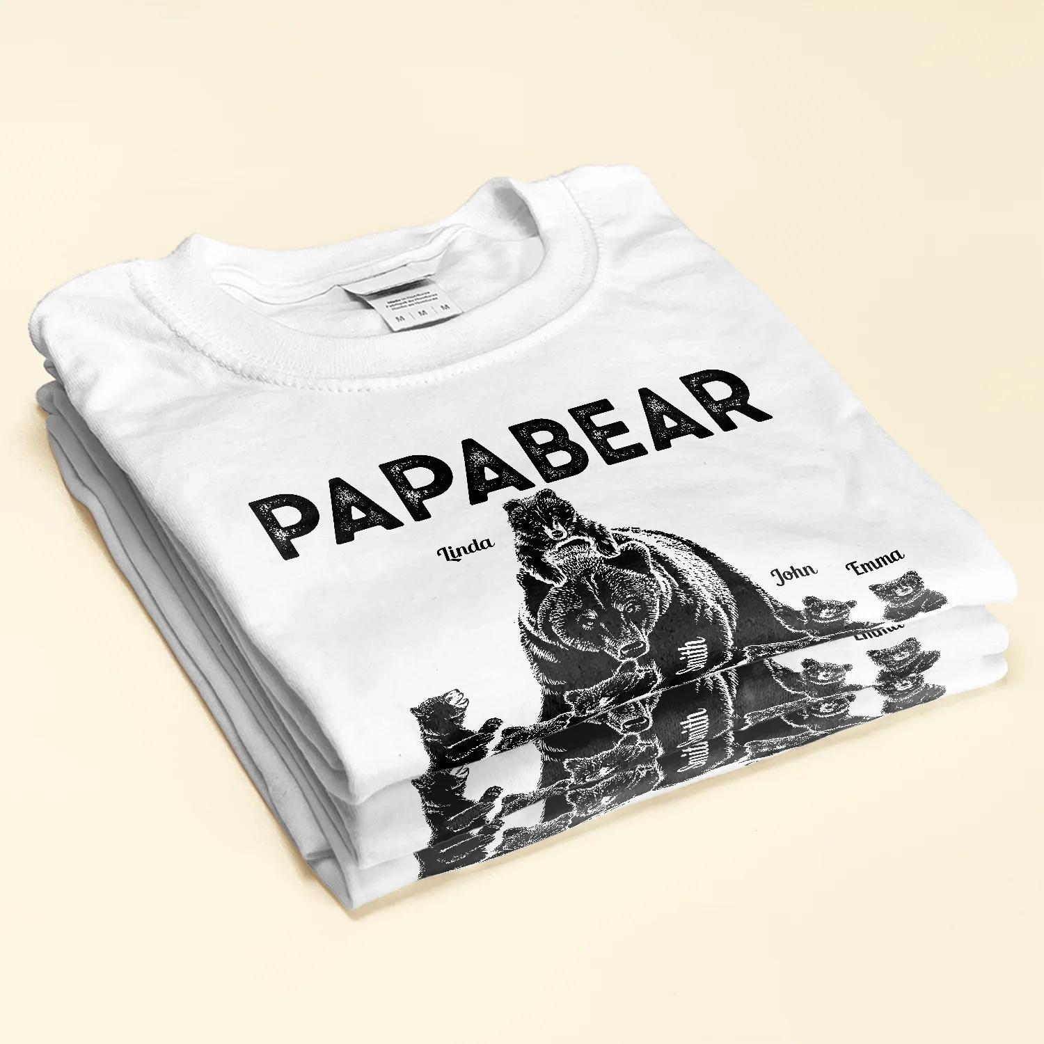 Papabear Just Way More Badass - Personalized Shirt - Fathers Day Gift For Father, Papa, Dad, Grandpa - Image 2