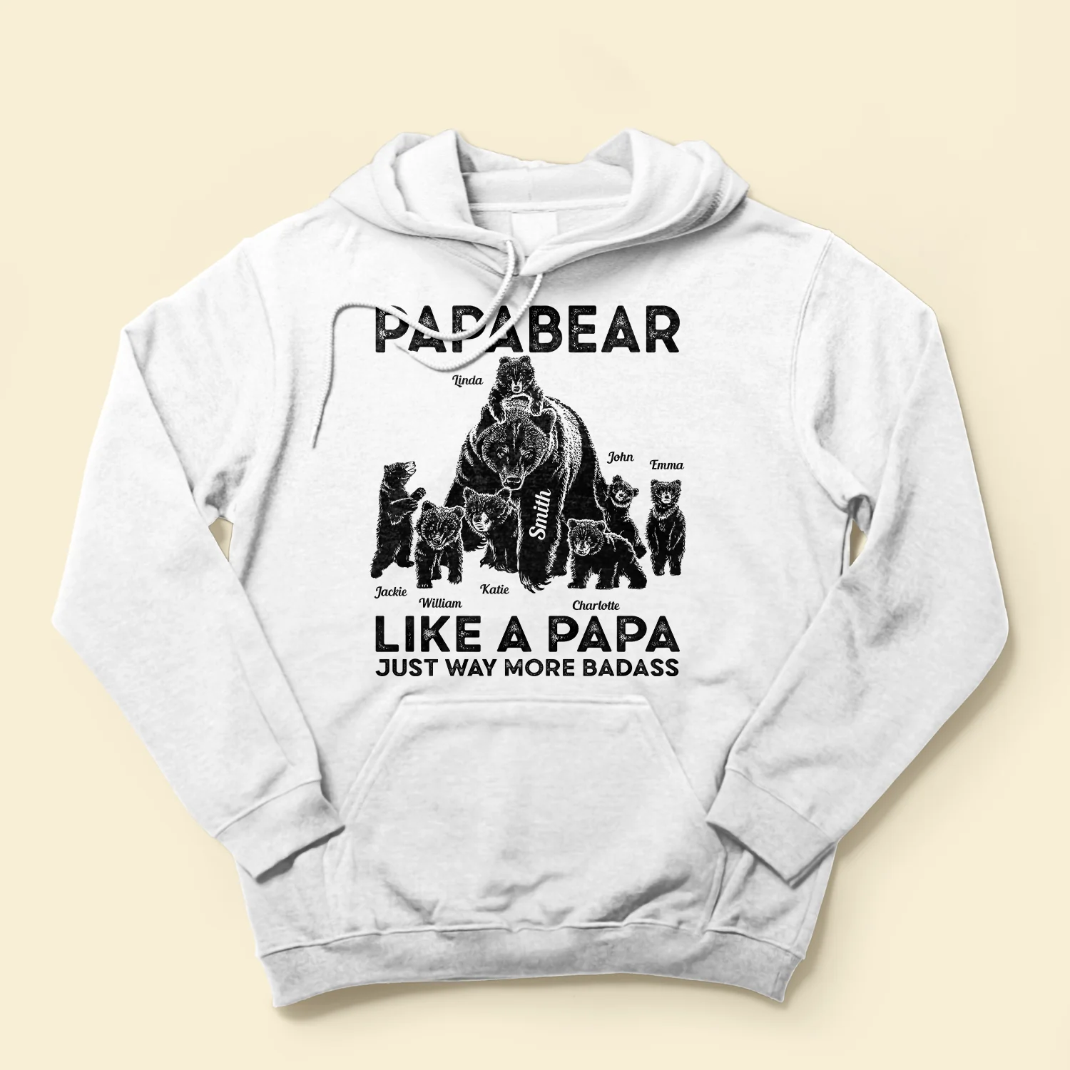Papabear Just Way More Badass - Personalized Shirt - Fathers Day Gift For Father, Papa, Dad, Grandpa - Image 4