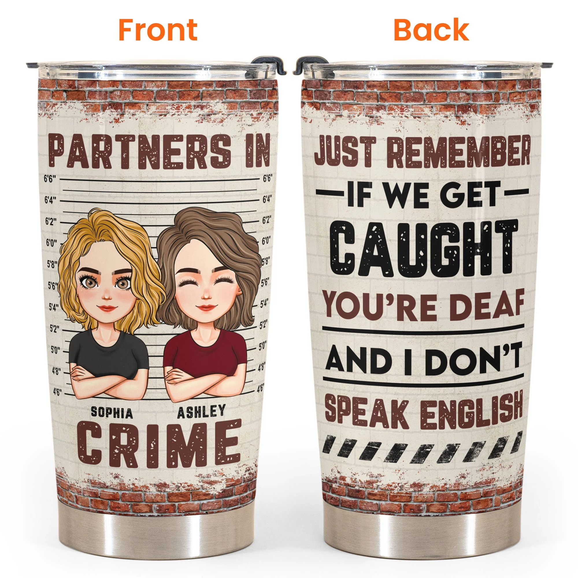 Partners In Crime 2 - Personalized Tumbler Cup - Image 3