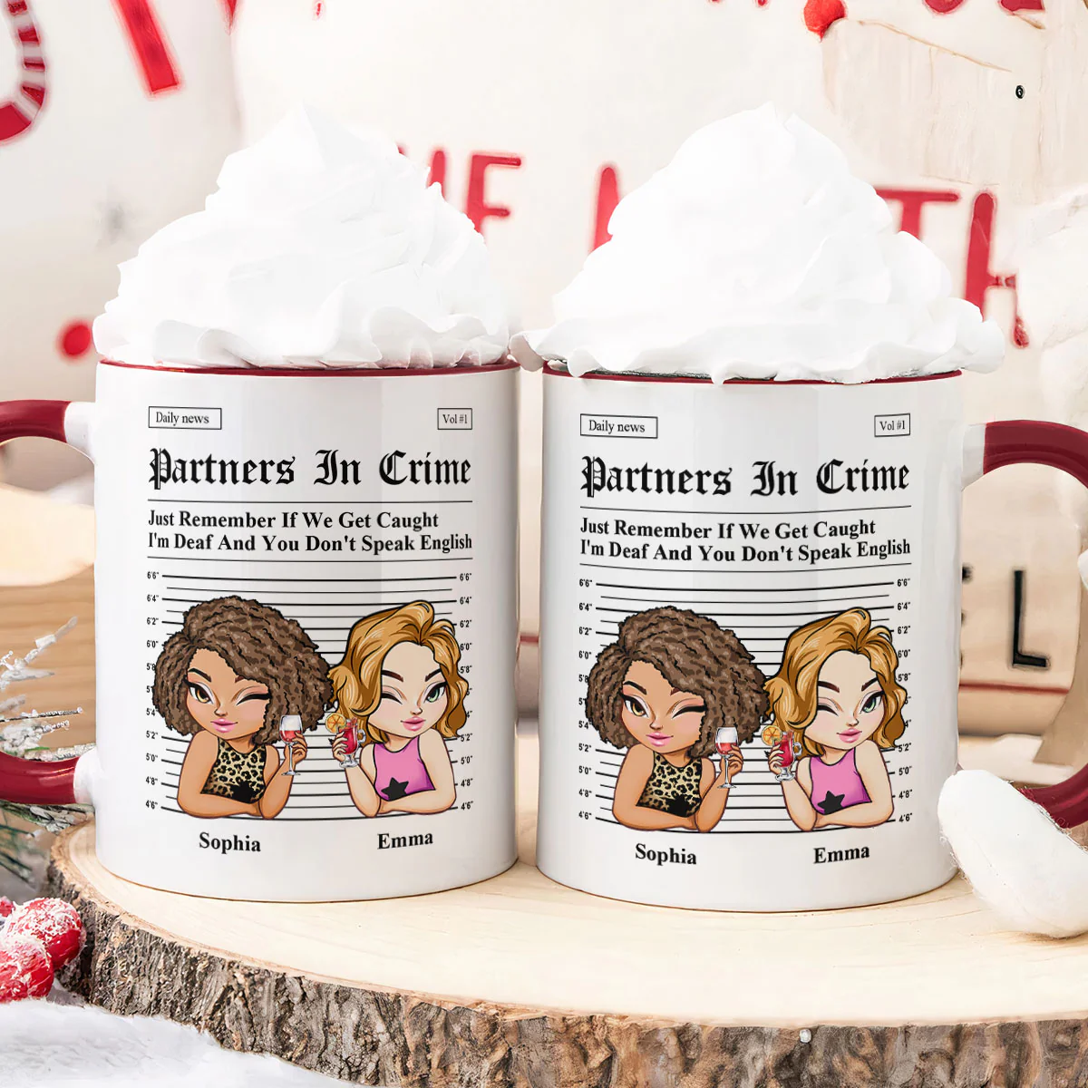 Partners In Crime - Gifts For Friends, Besties - Personalized Accent Mug - Image 4