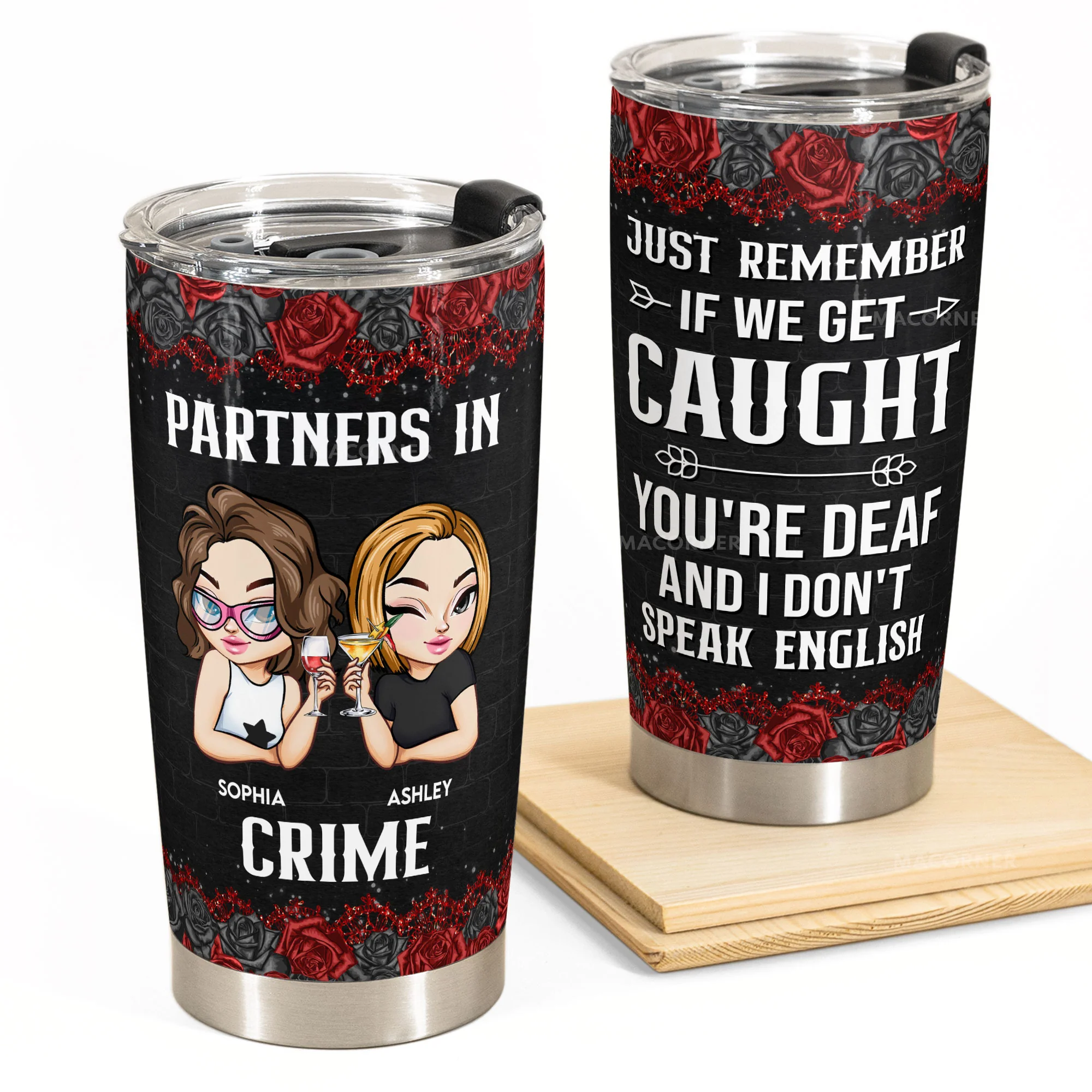 Partners In Crime - New Version - Personalized Tumbler Cup - Image 2