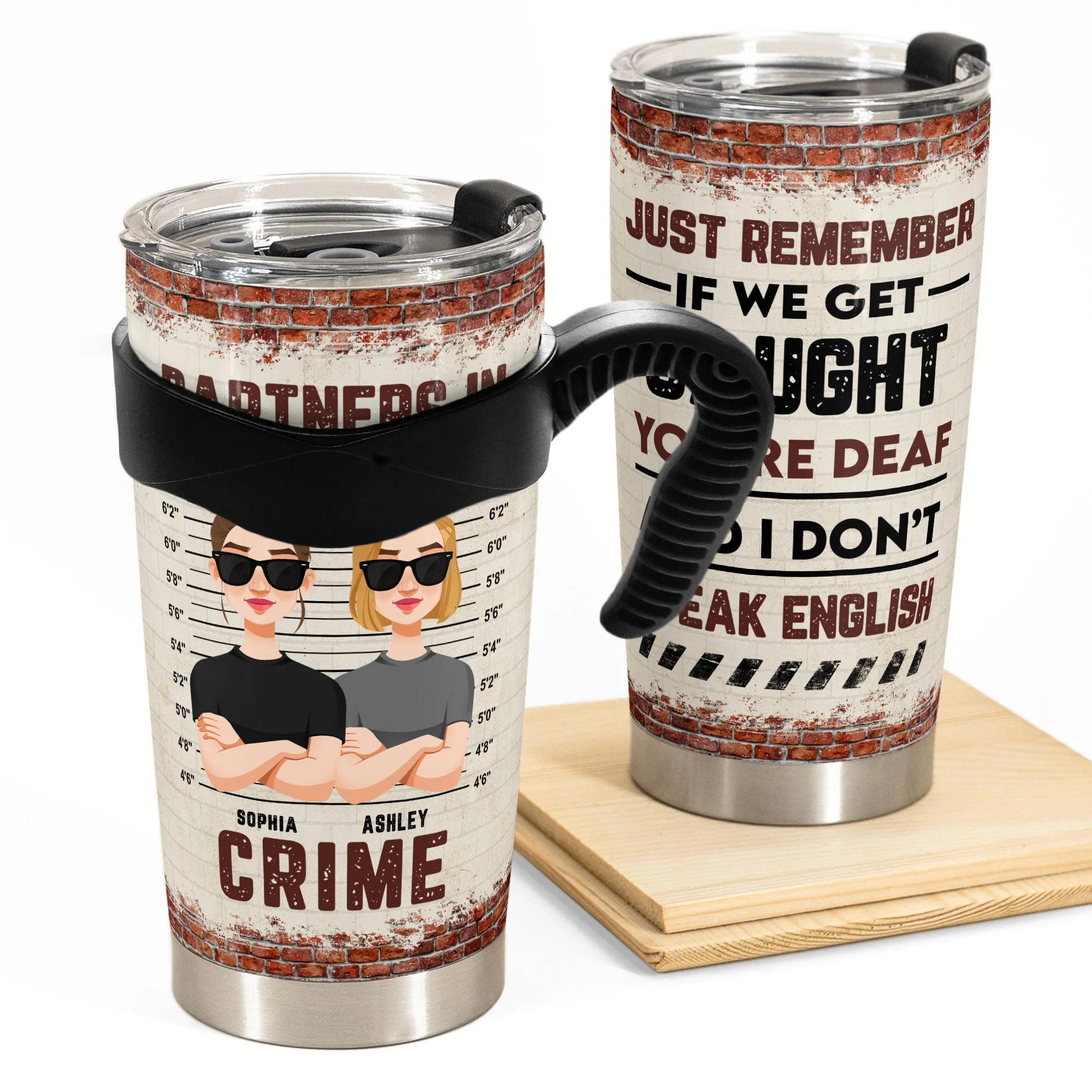 Partners In Crime - New Version - Personalized Tumbler Cup - Image 2