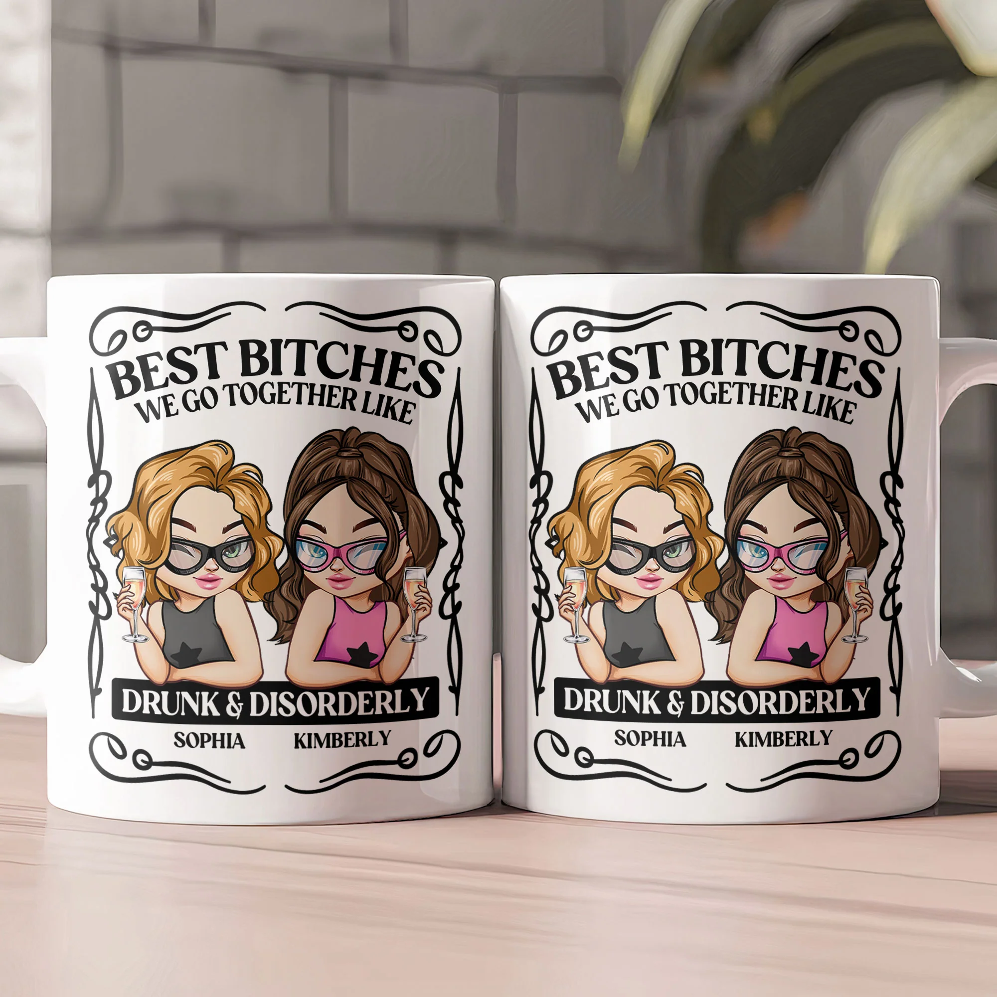 Partners In Crime We Go Together Link Drunk & Disorderly - Personalized Mug - Image 2