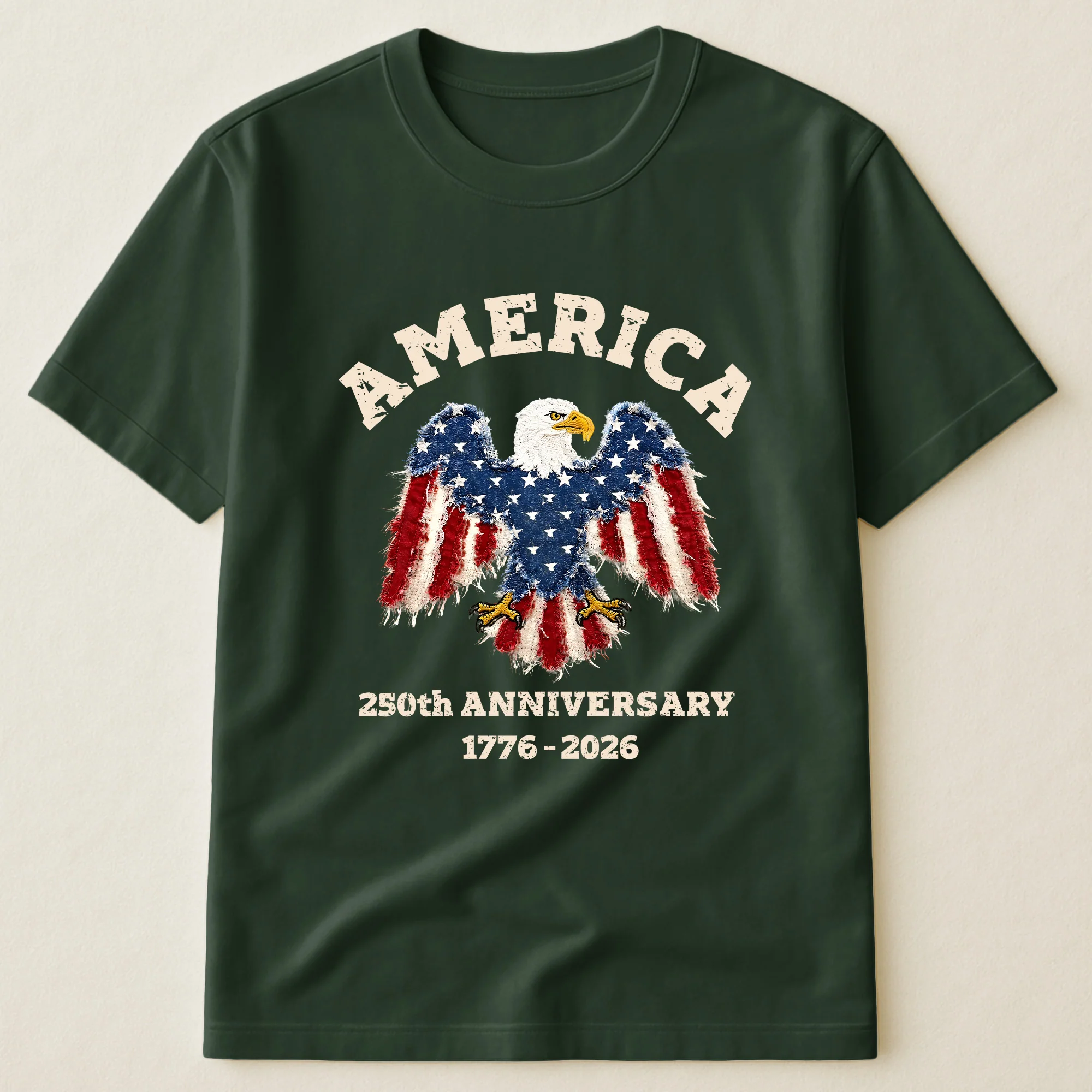 Patchwork Style USA Bald Eagles Print - Shirt - Image 12