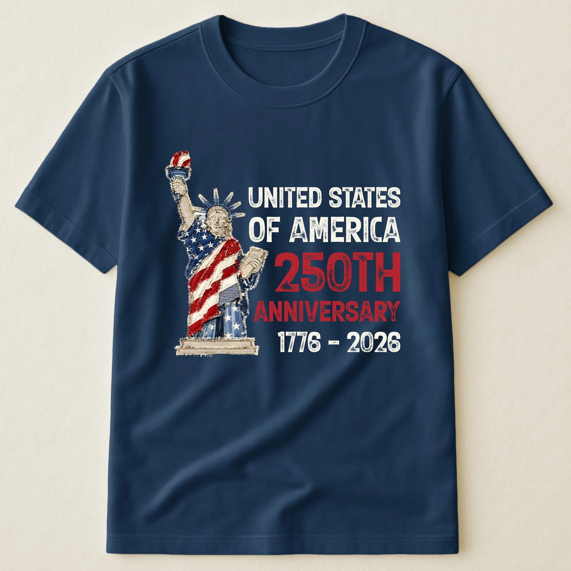Patchwork Style USA Statue Of Liberty Print - Shirt - Image 5