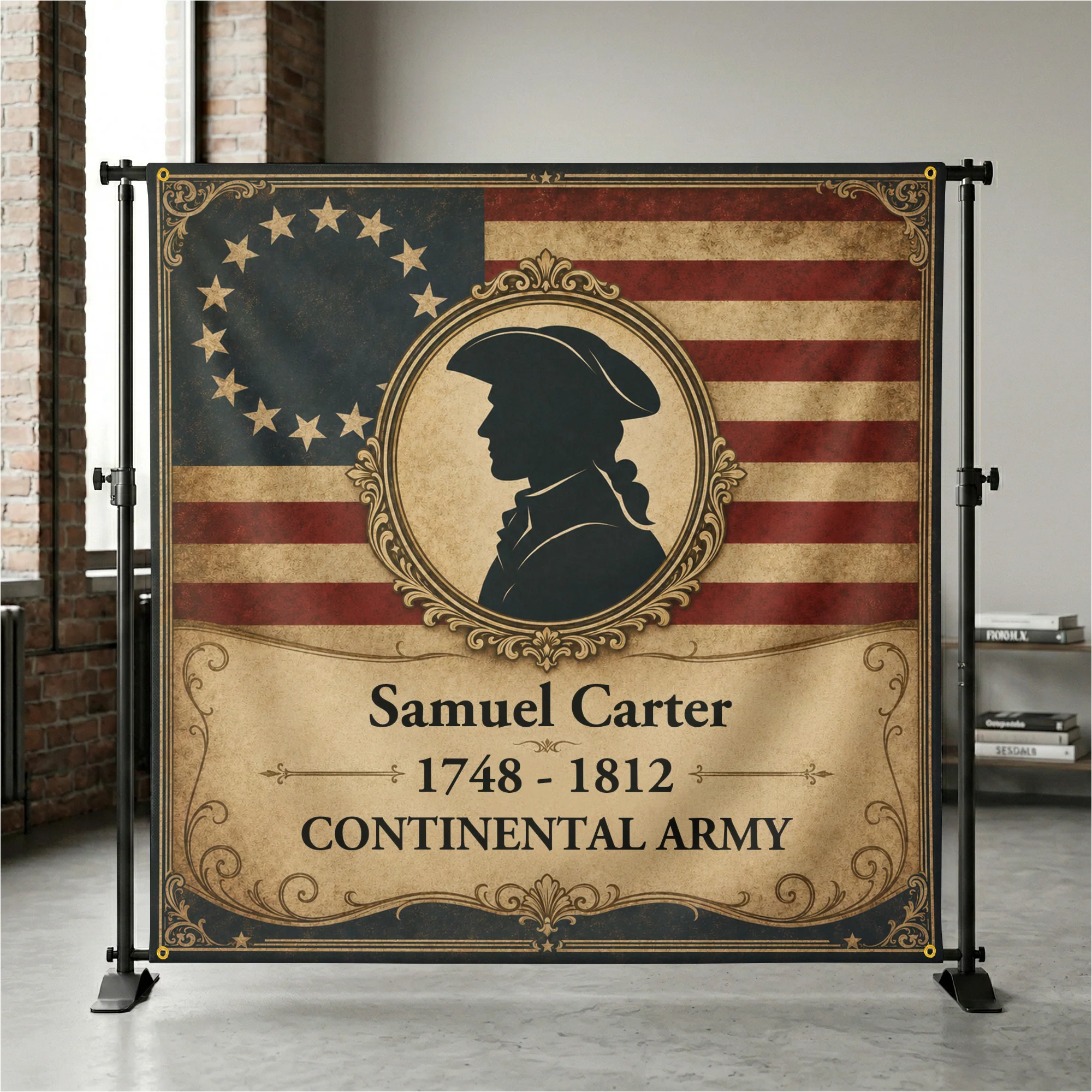 Patriot Family Name Ancestor History - Personalized Backdrop - Image 3