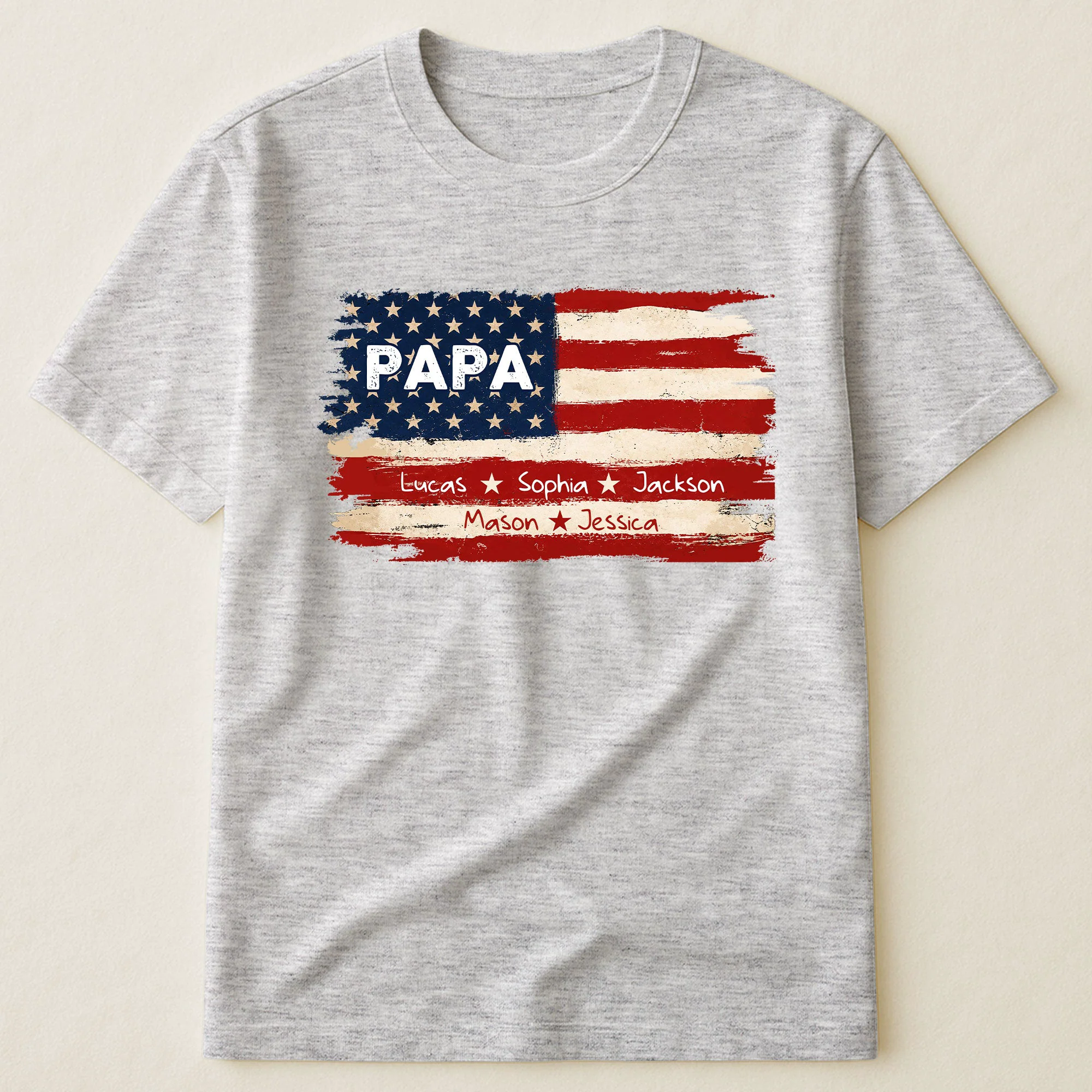 Patriotic American Flag Gift For Him Grandpa Dad - Personalized Shirt