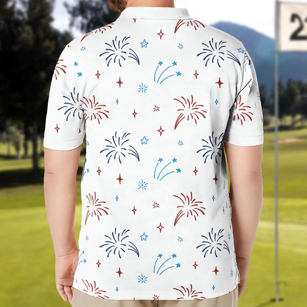 Patriotic Meowica - Personalized Photo Polo Shirt - Image 4