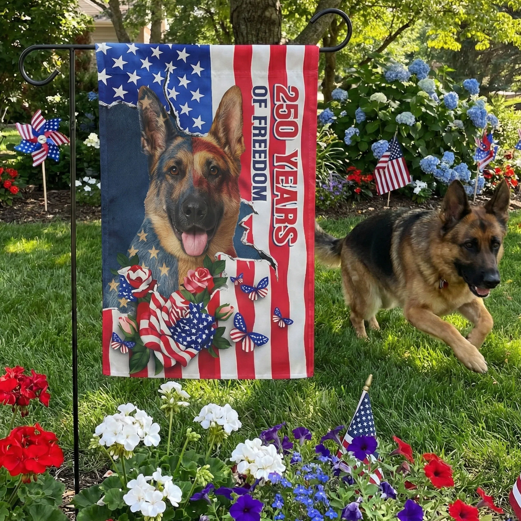 Patriotic Pet Portrait - Personalized Photo Flag - Image 4