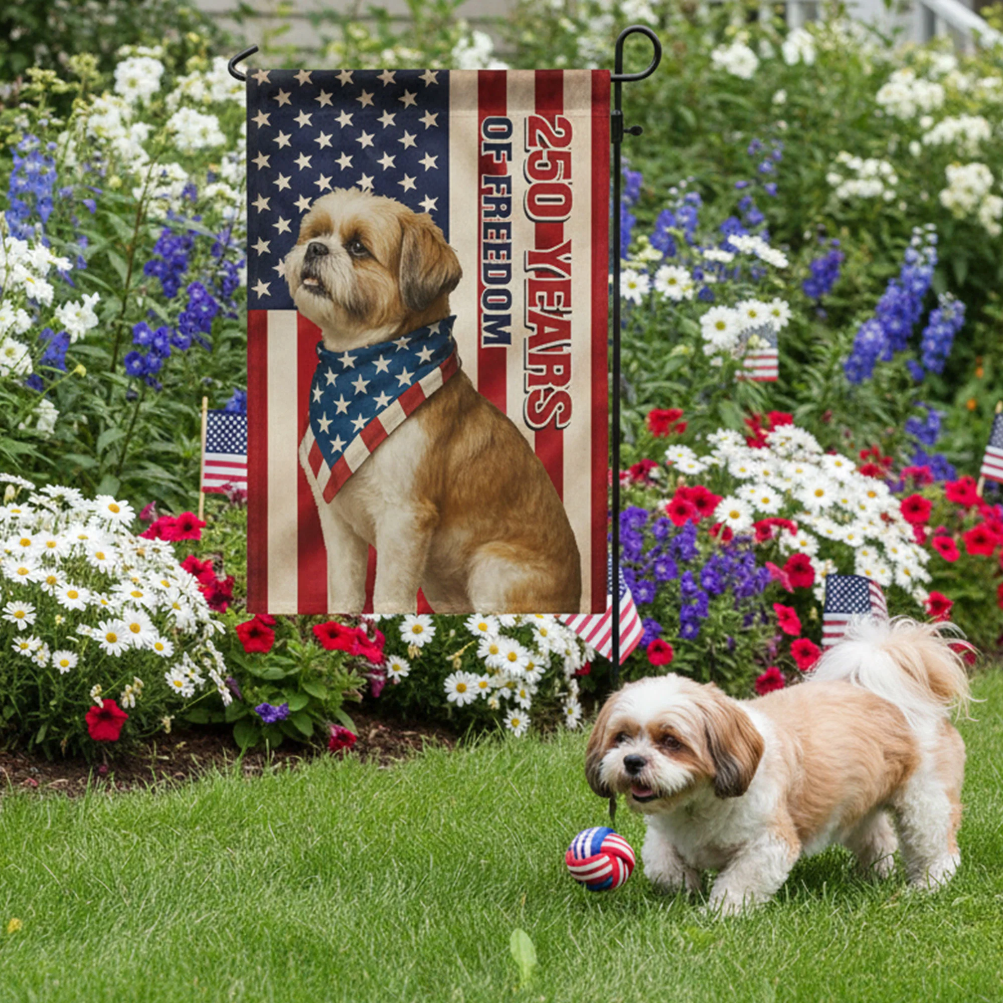 Patriotic Pet Salute - 250 Years Of Freedom - Personalized Photo Flag - Image 5