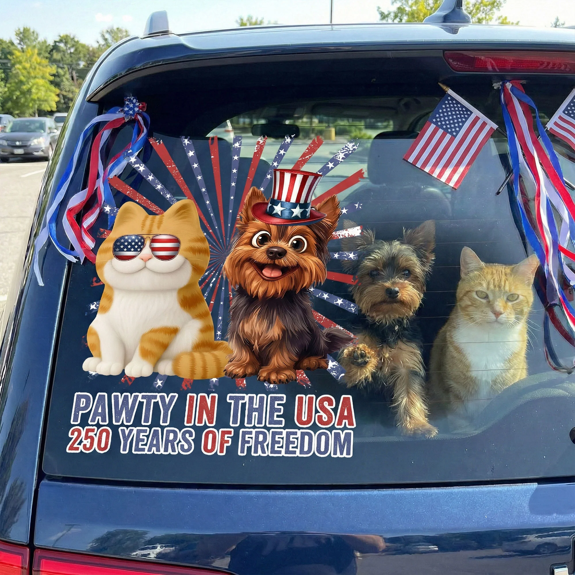 Pawty In The USA 250 Years Of Freedom - Personalized Decal - Image 3