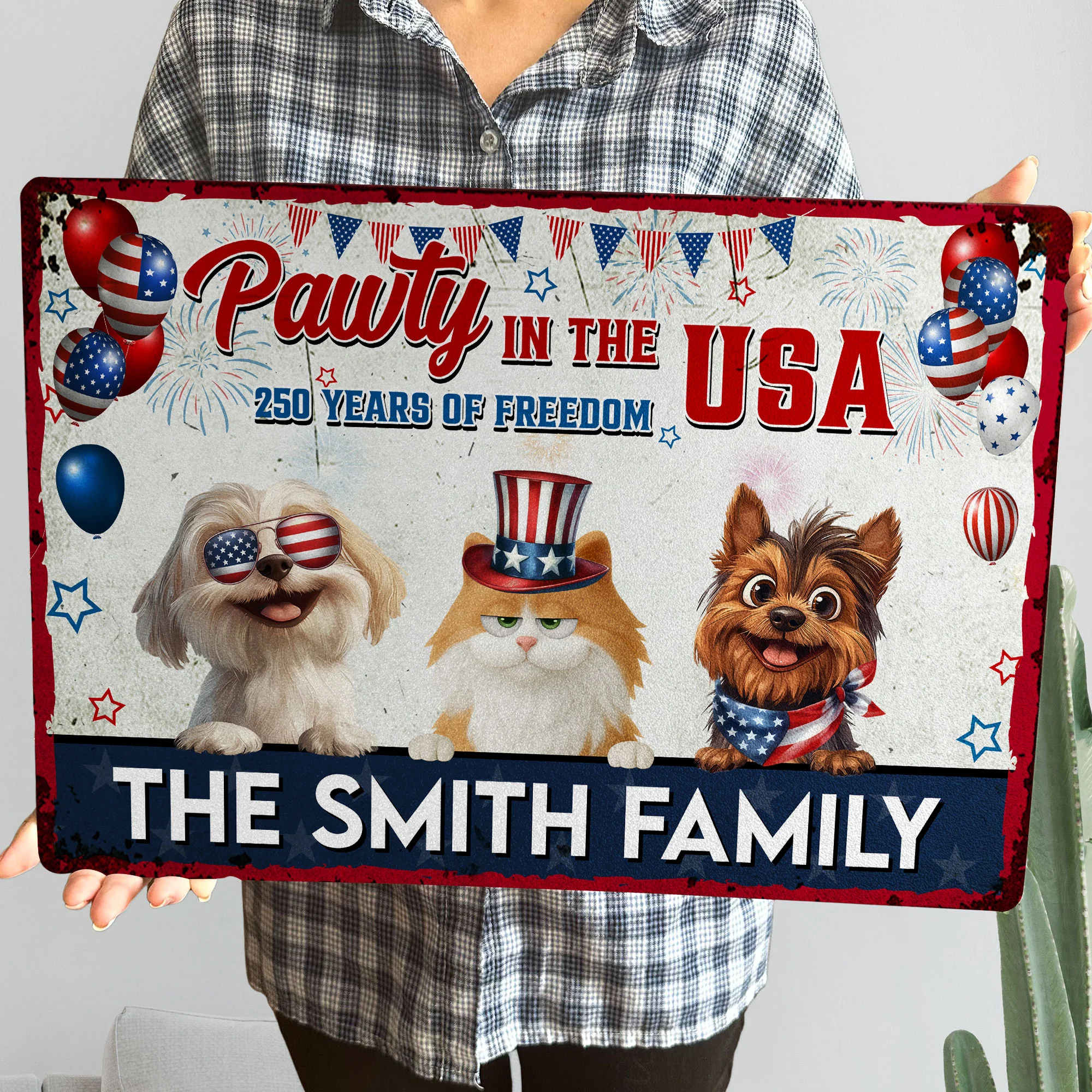 Pawty In The Usa - Personalized Metal Sign - Image 4