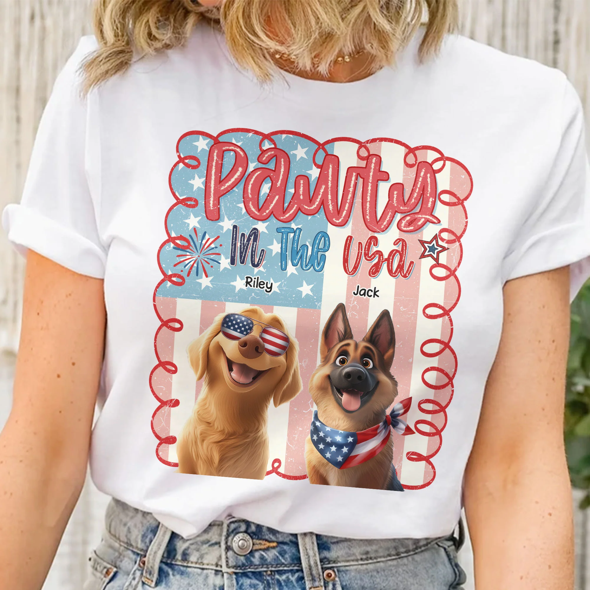 Pawty In The Usa - Personalized Shirt - Image 2