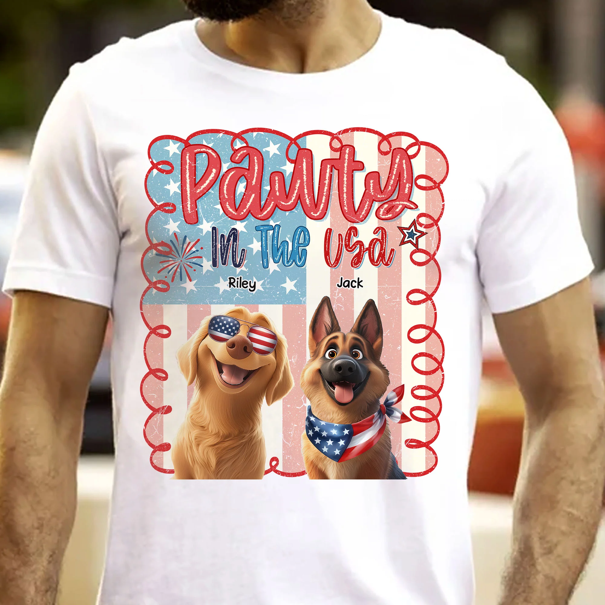 Pawty In The Usa - Personalized Shirt - Image 3