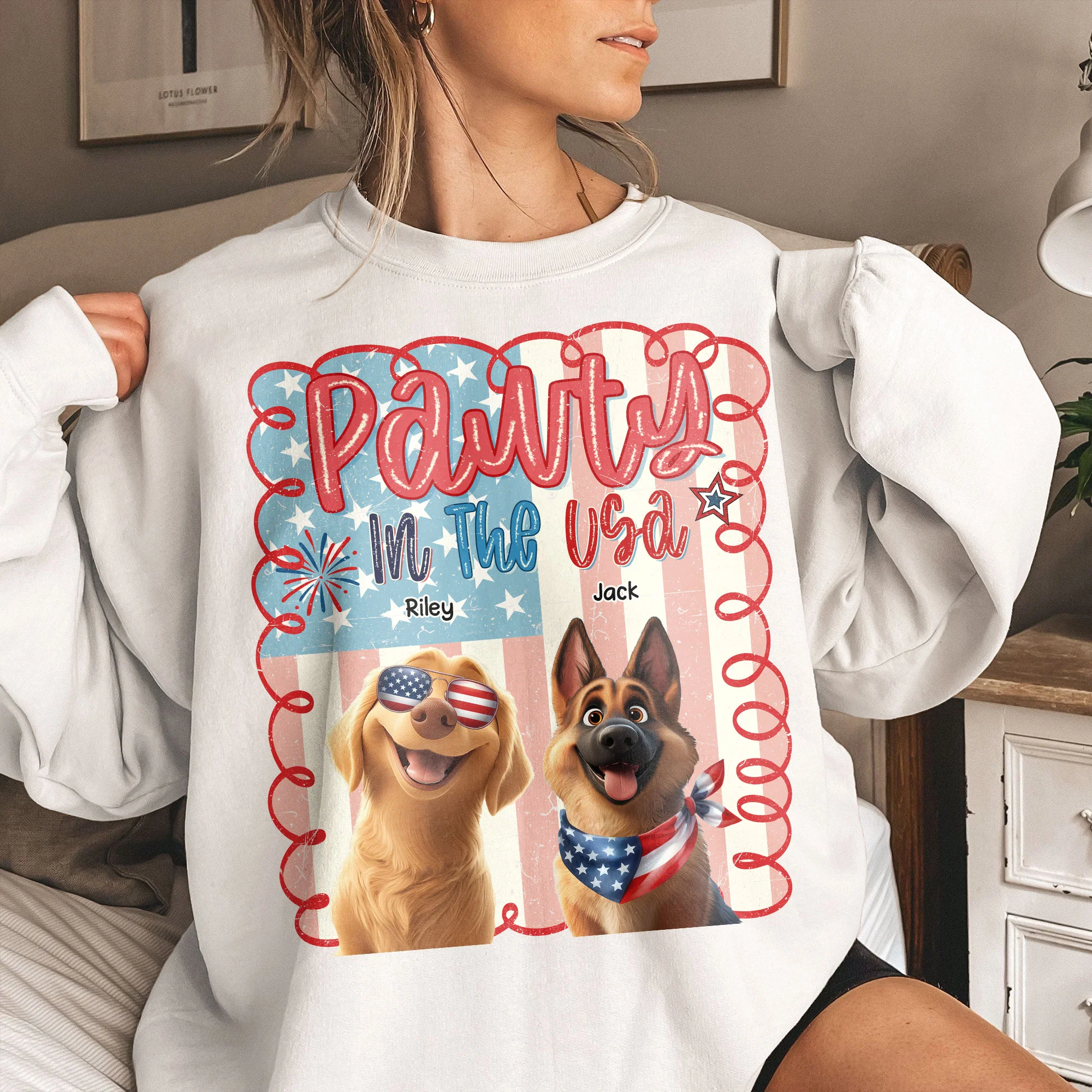 Pawty In The Usa - Personalized Shirt - Image 5