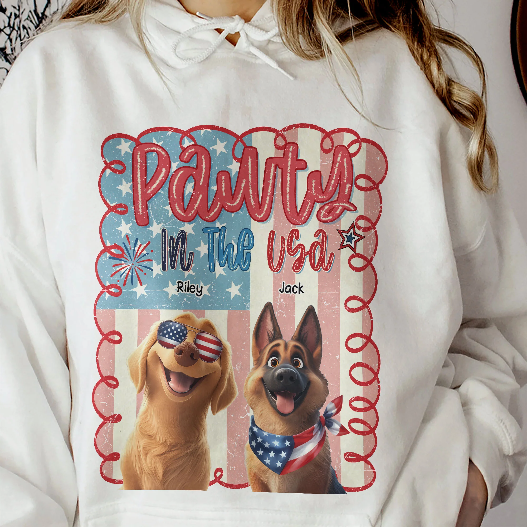 Pawty In The Usa - Personalized Shirt - Image 8