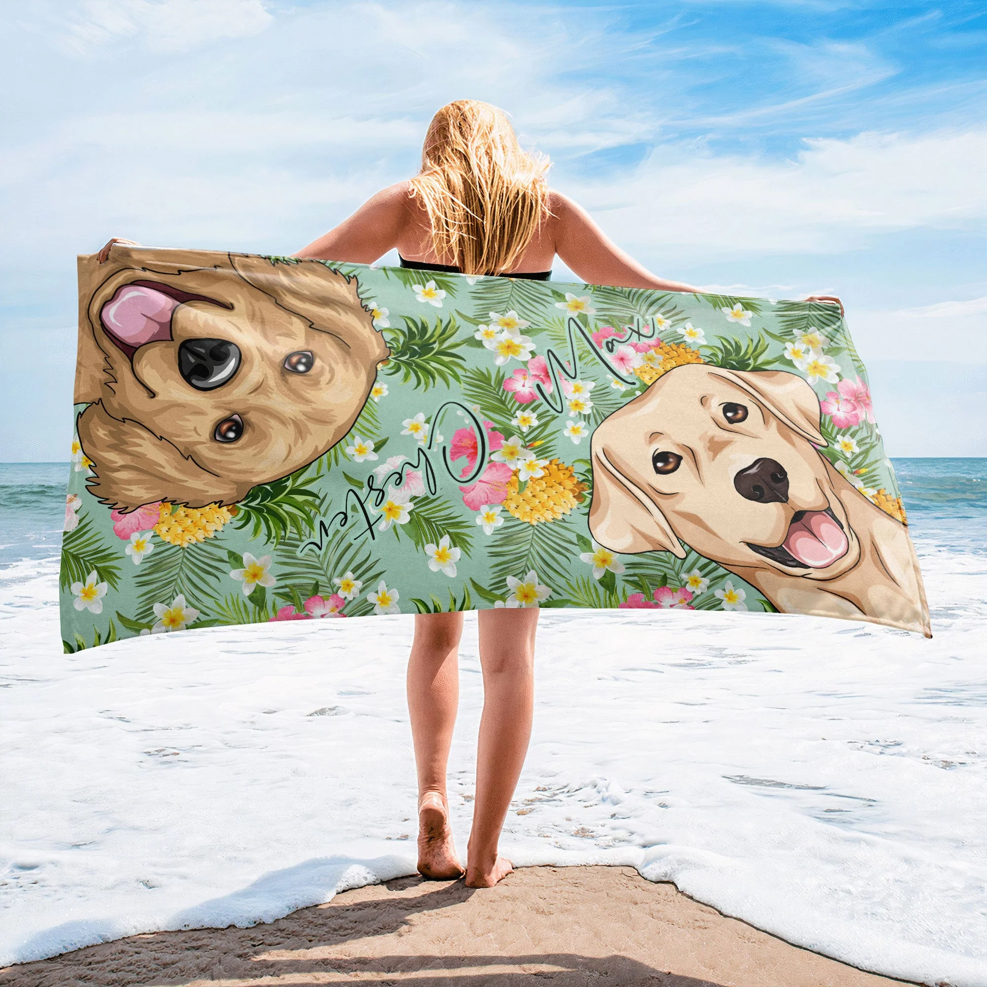 Peek A Boo Pet - Personalized Beach Towel - Image 4