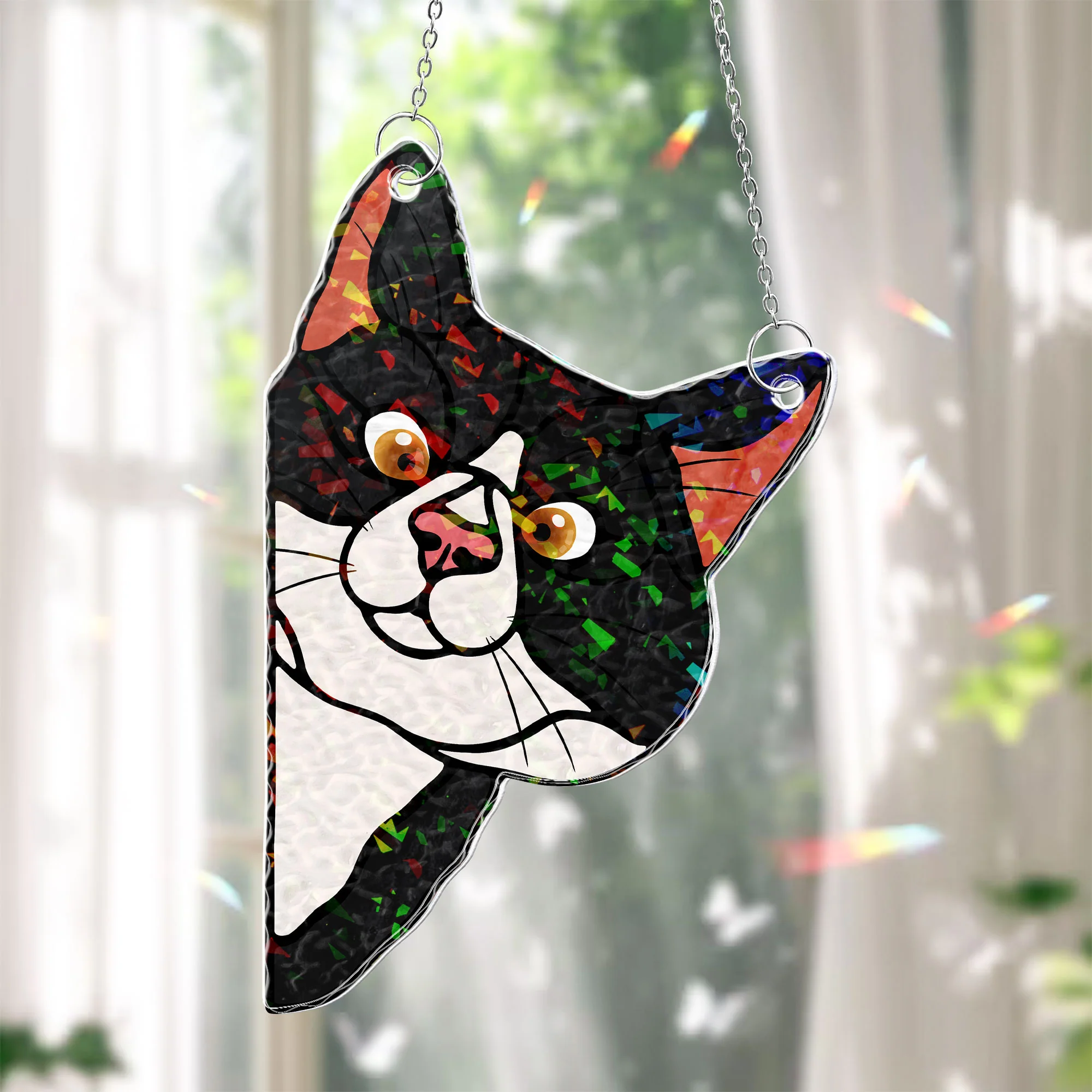 Peeking Cat - Personalized Window Corner Suncatcher - Image 2