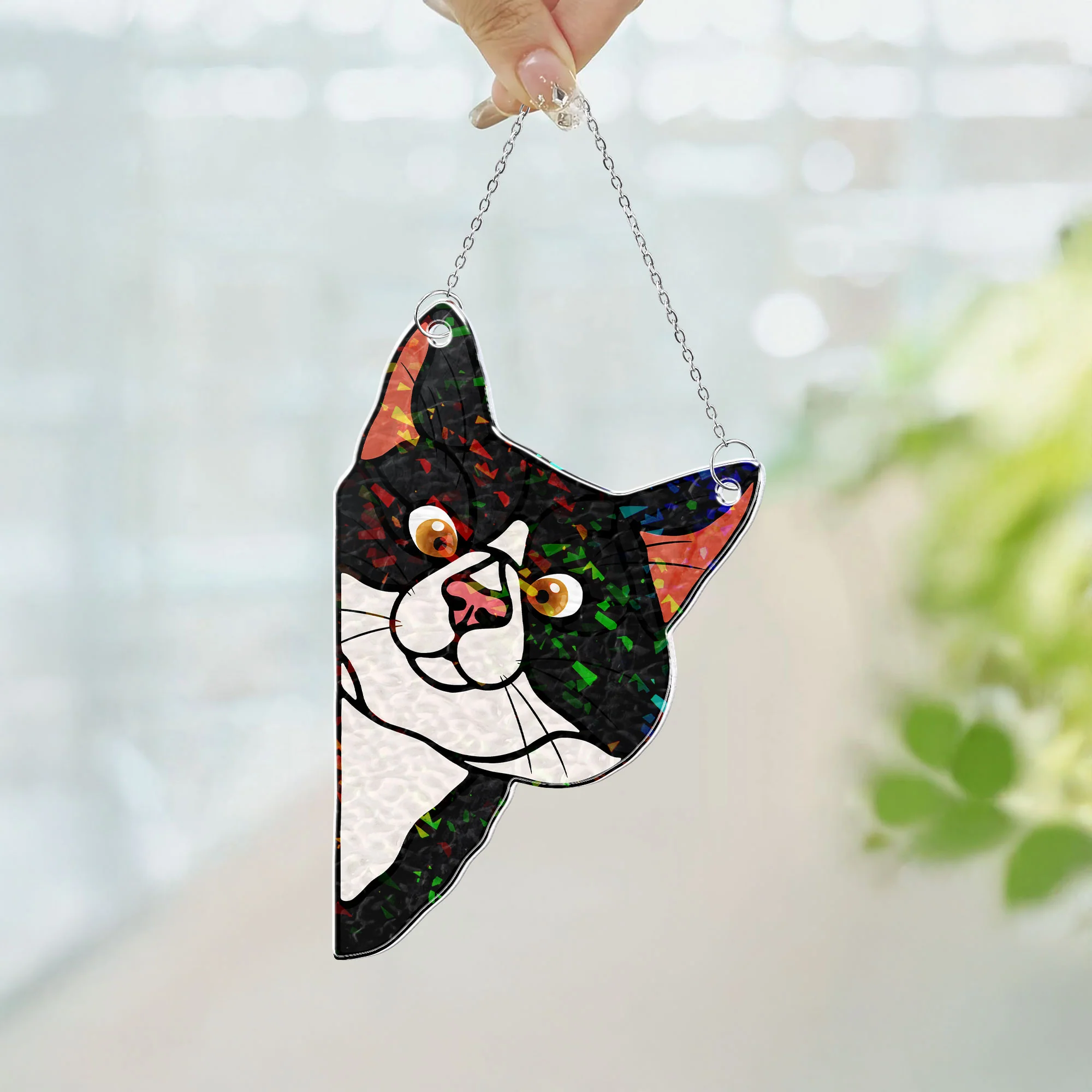 Peeking Cat - Personalized Window Corner Suncatcher - Image 4