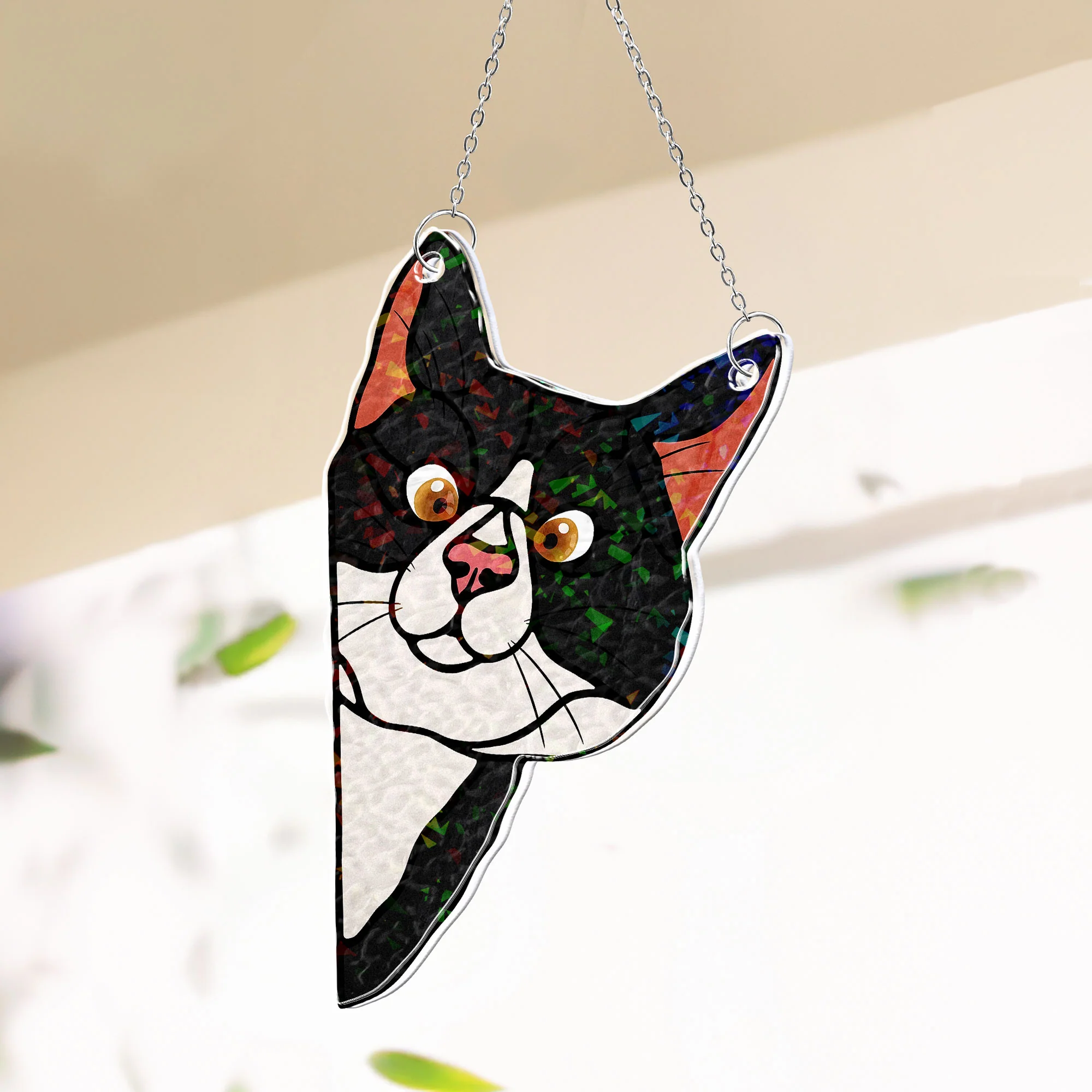 Peeking Cat - Personalized Window Corner Suncatcher - Image 5