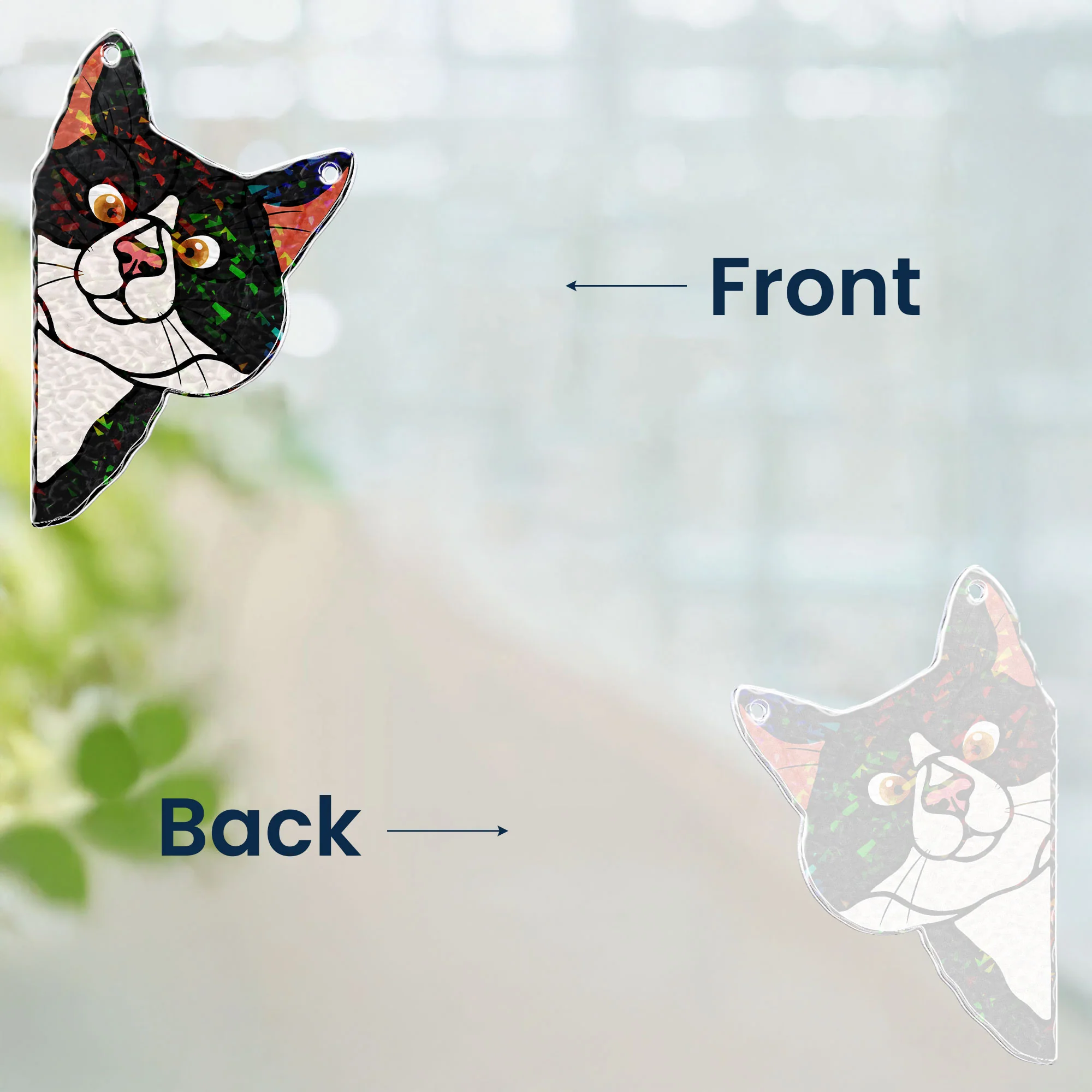 Peeking Cat - Personalized Window Corner Suncatcher - Image 6