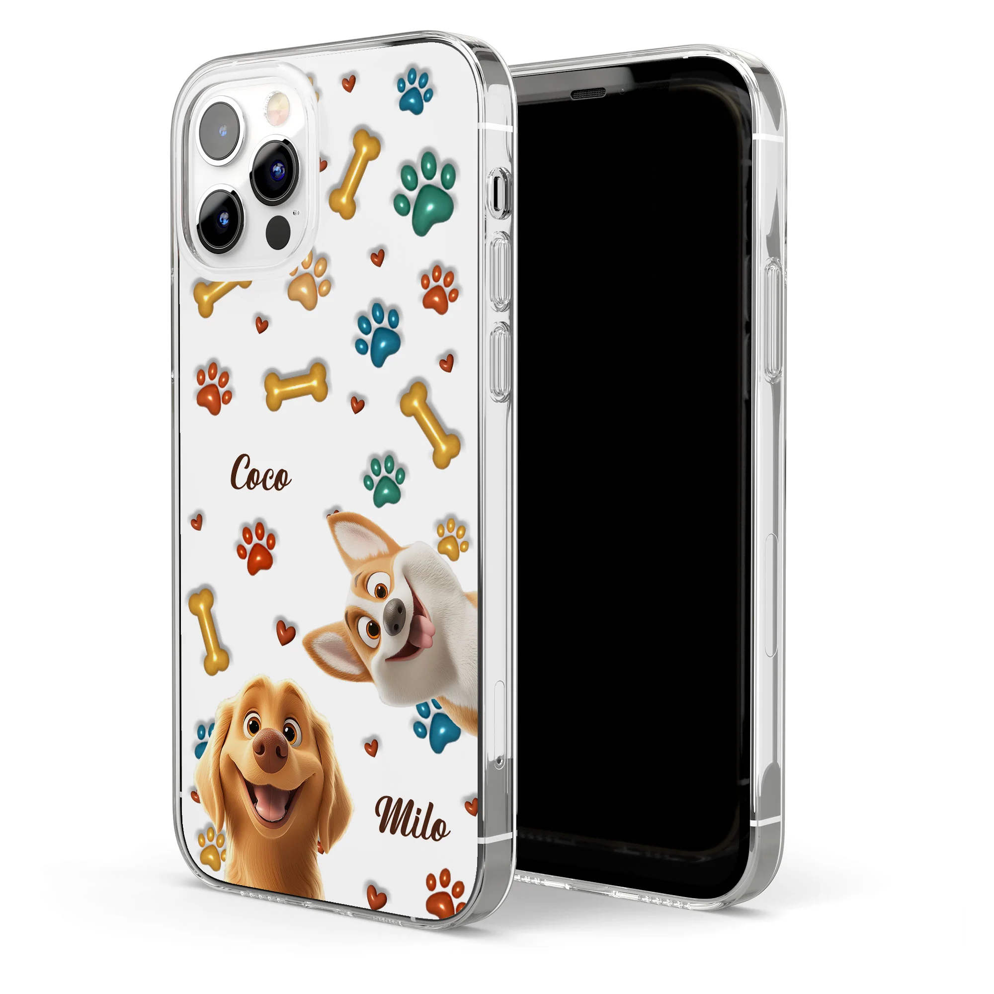Peeking Dog 3D Style Pattern - Personalized Clear Phone Case - Image 4