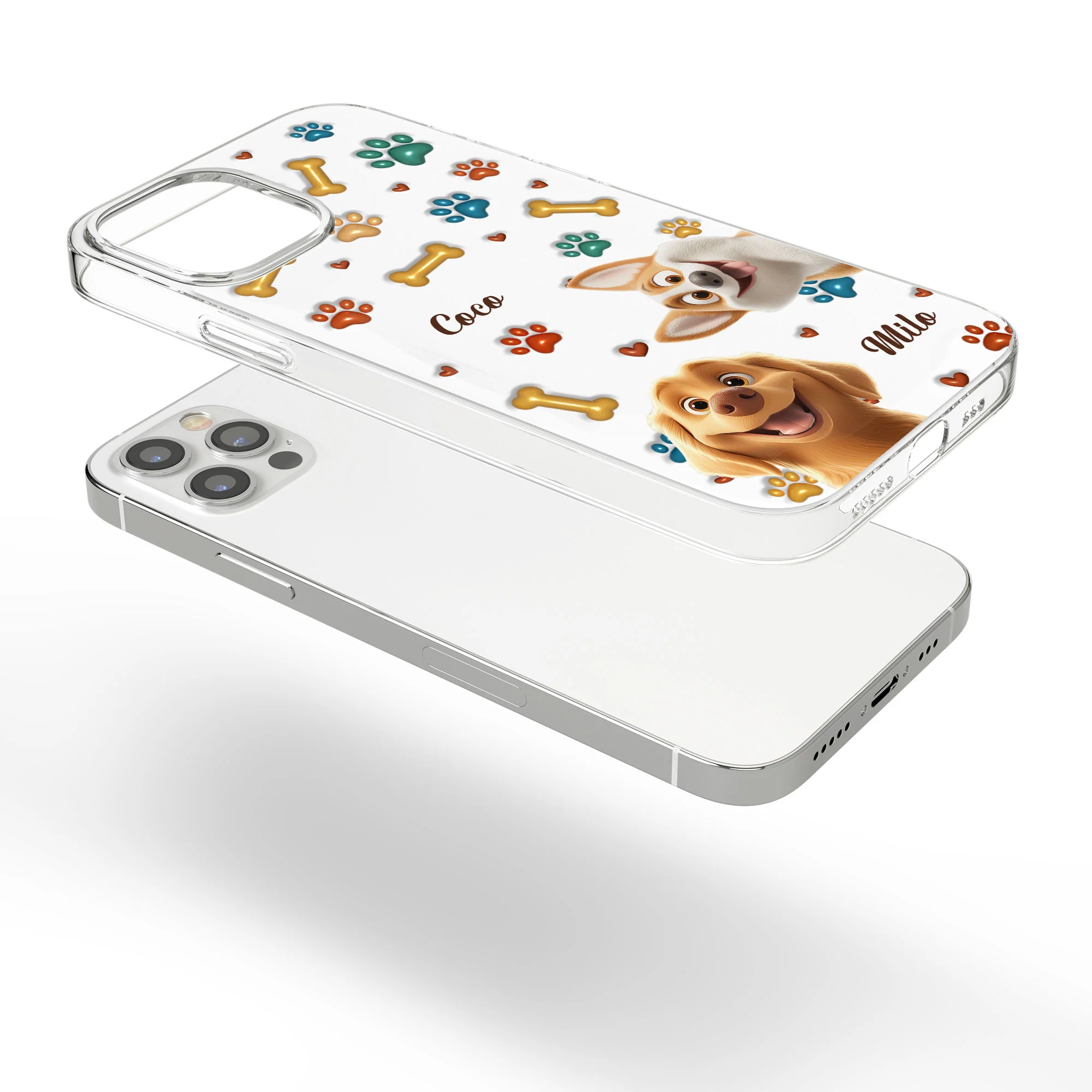 Peeking Dog 3D Style Pattern - Personalized Clear Phone Case - Image 5