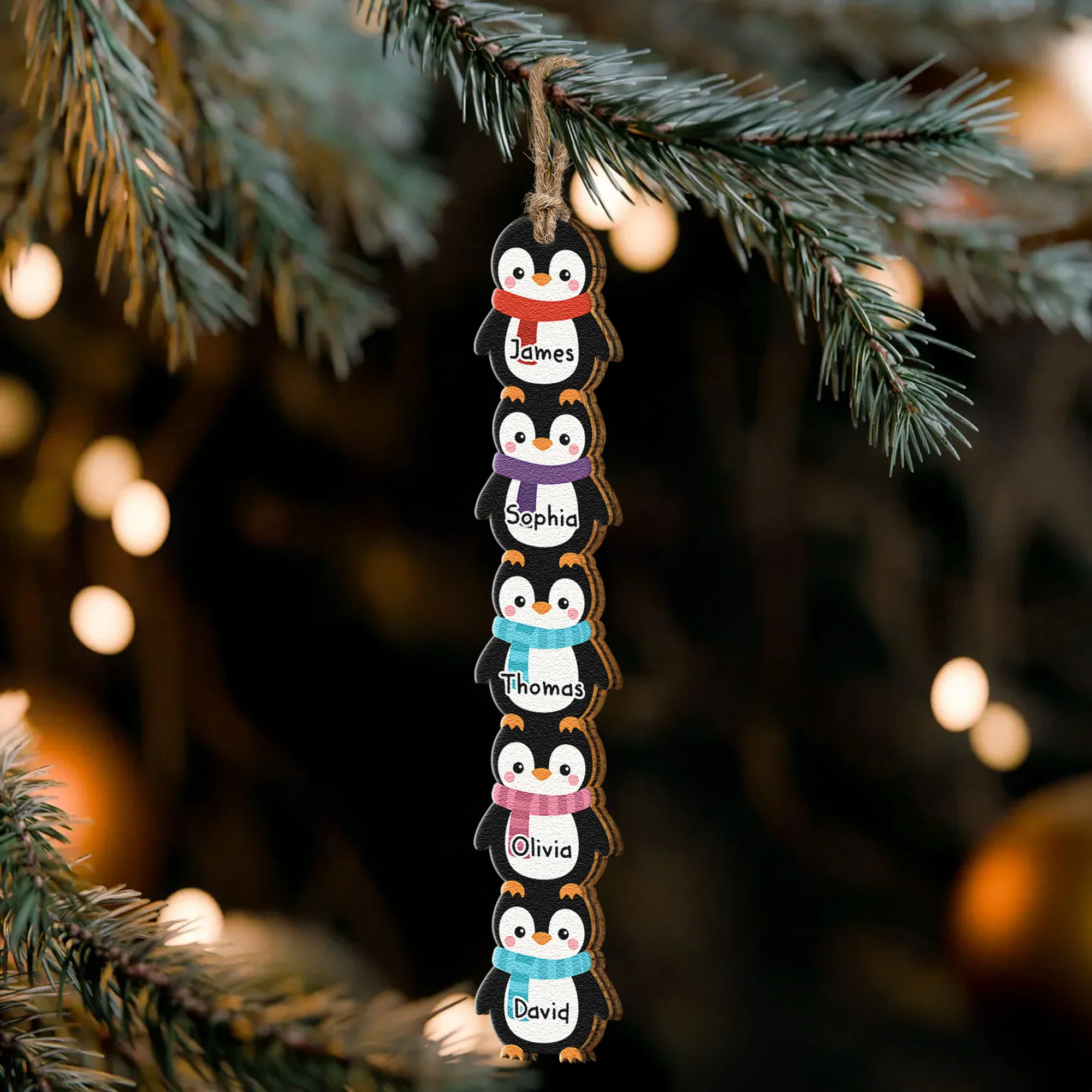 Penguin Family - Kid Custom Name Christmas Gift - Personalized Family Ornament - Image 5