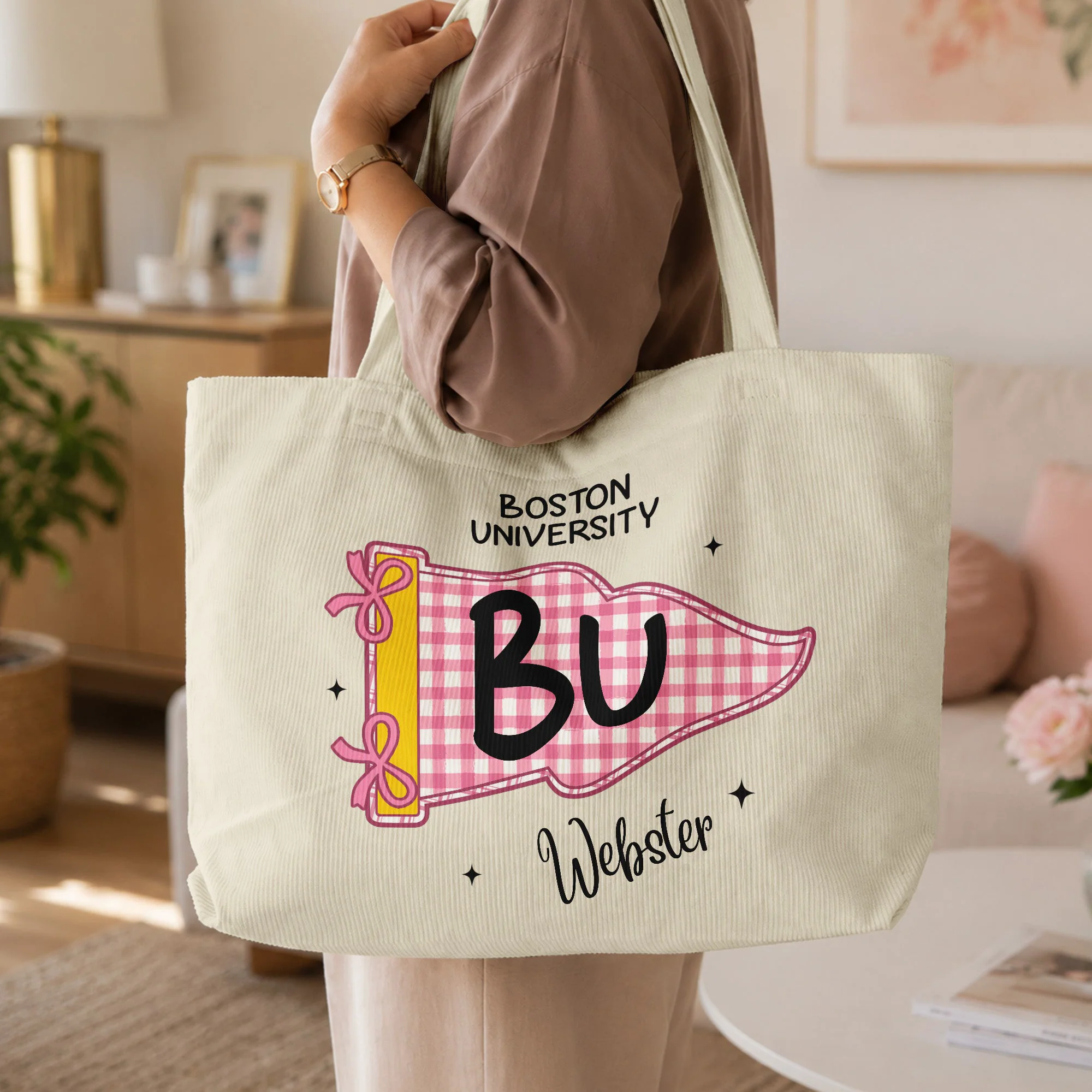 Pennant Flag Custom School Name - Personalized Tote Bag - Image 3