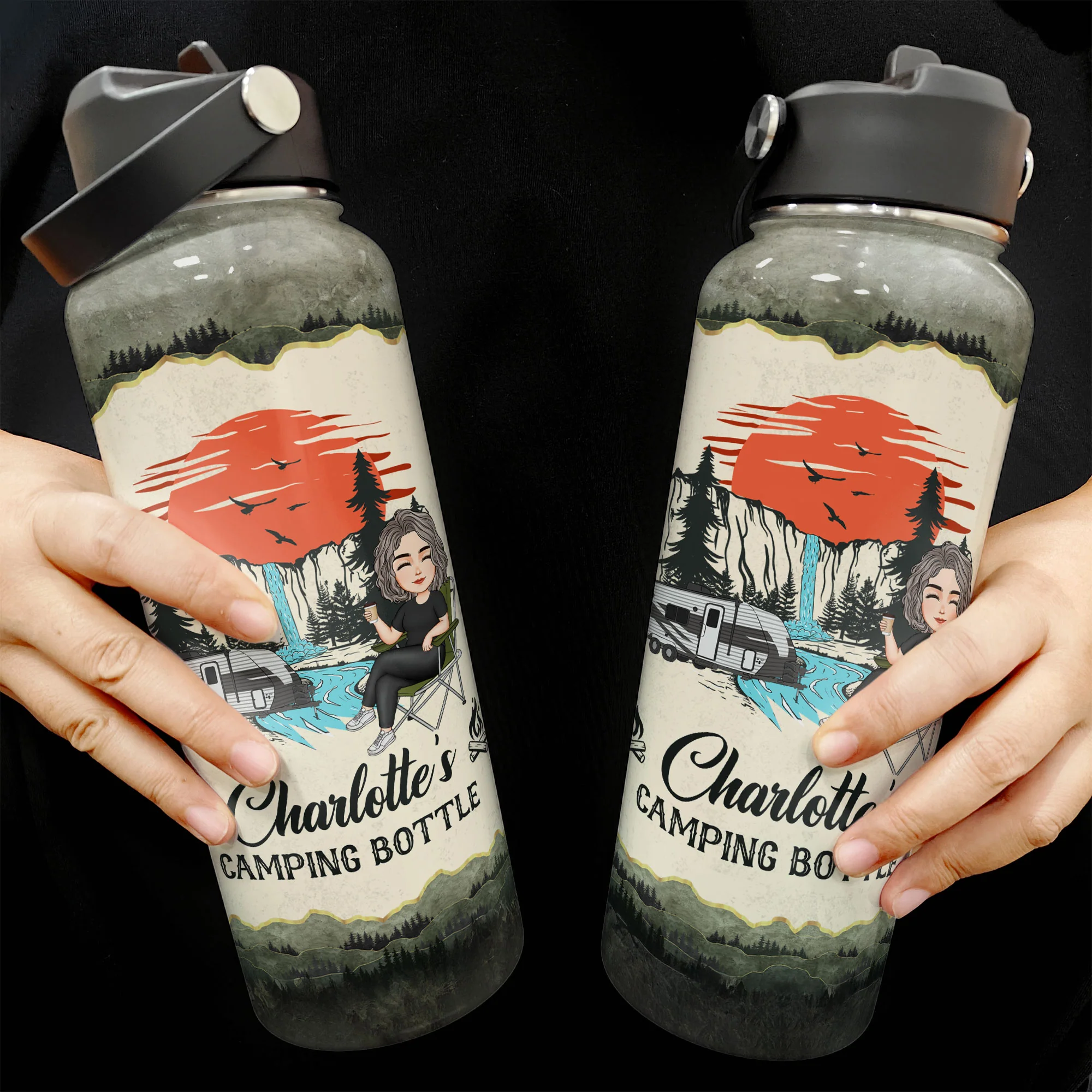Personal Camping Bottle - Personalized Stainless Steel Water Bottle - Image 3