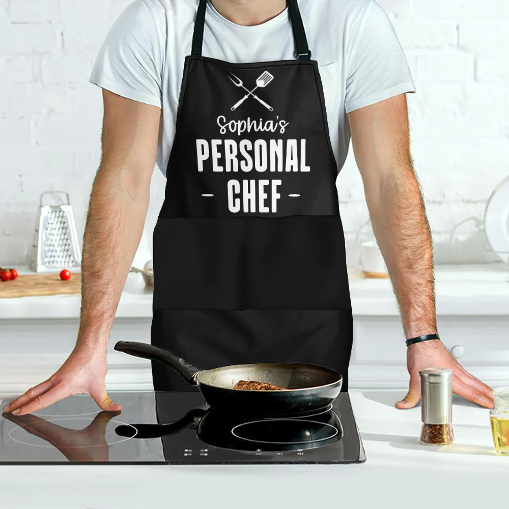Personal Chef Grill Apron Funny Gifts For Him, Husband - Personalized Apron - Image 4