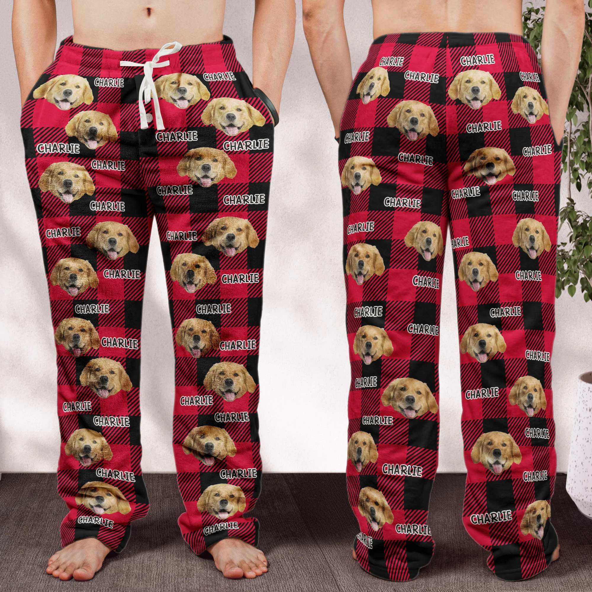 Pet Christmas - Personalized Photo Fleece Pajama Pants - Image 7