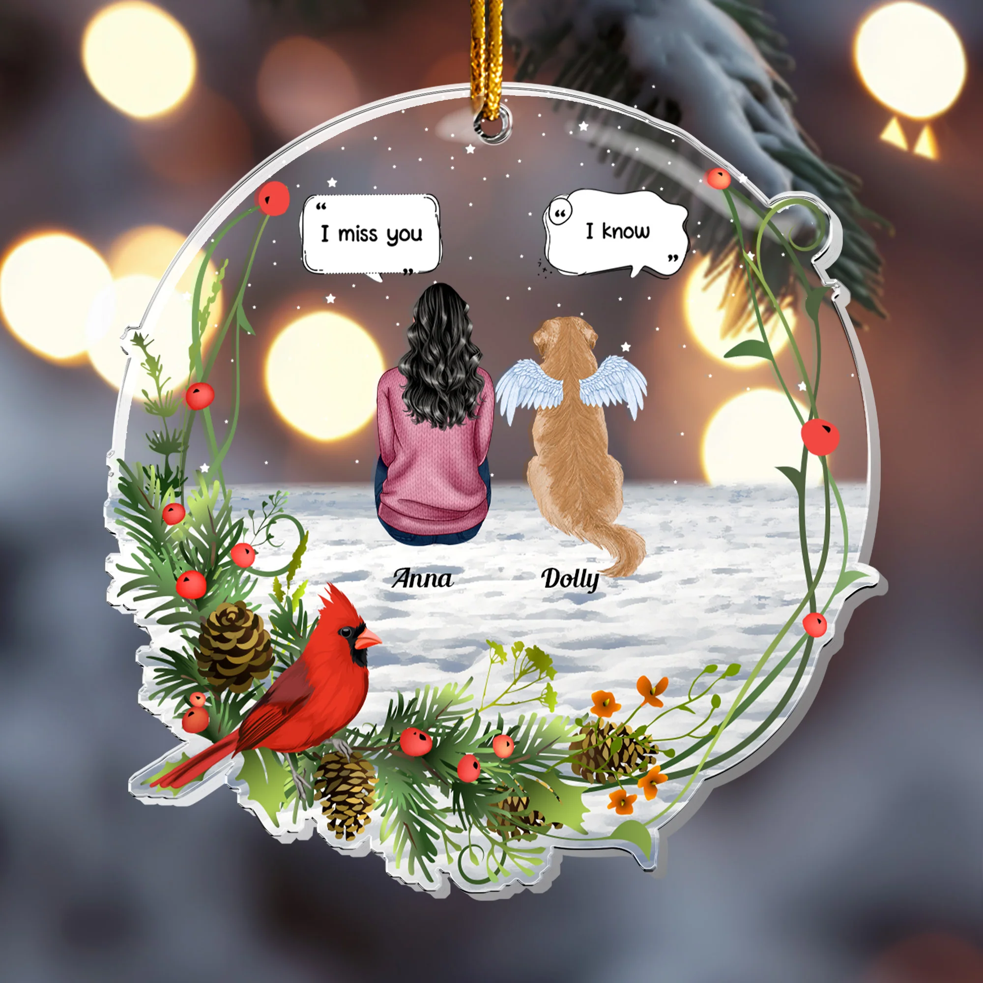 Pet Loss I Miss You - Personalized Acrylic Ornament - Image 2
