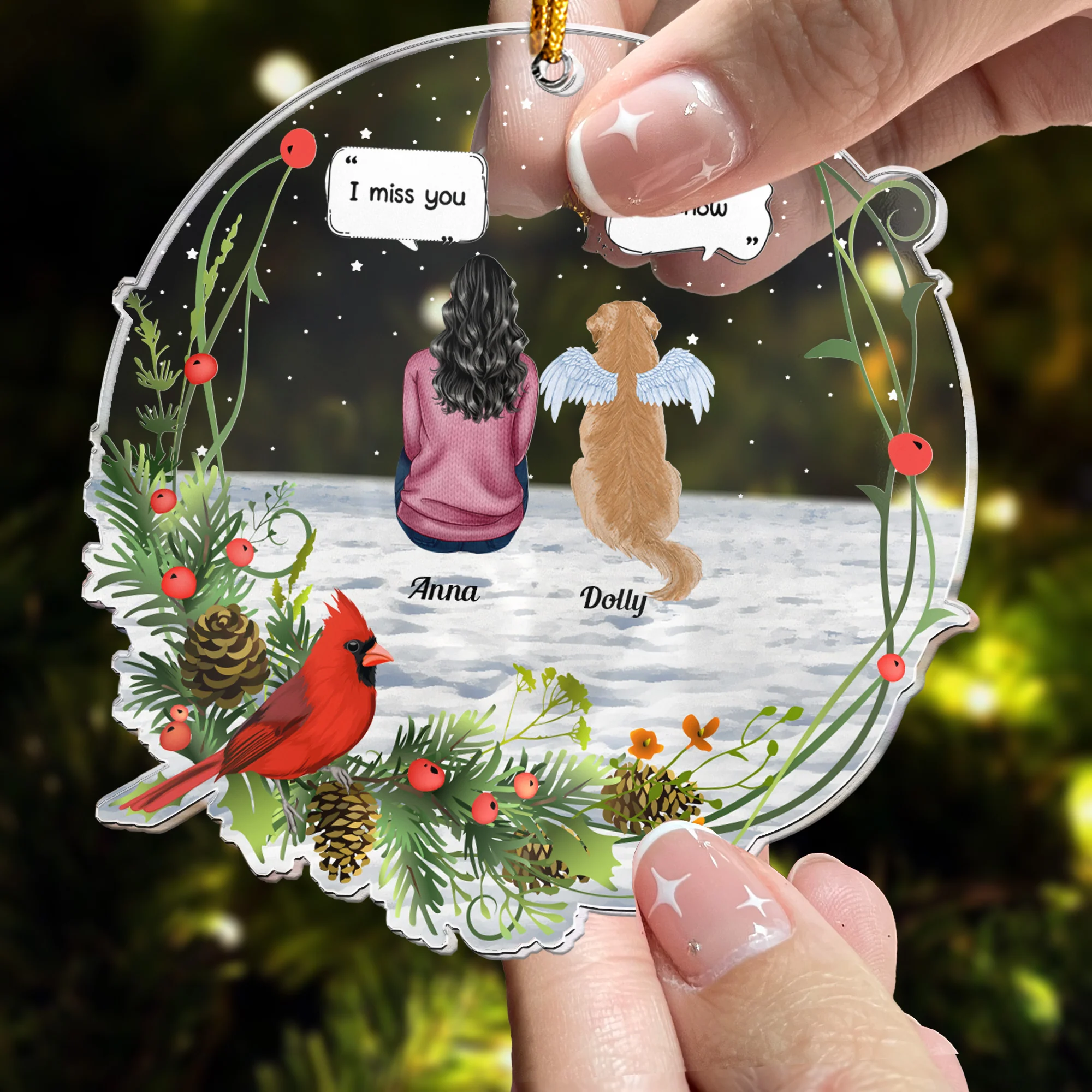 Pet Loss I Miss You - Personalized Acrylic Ornament - Image 3