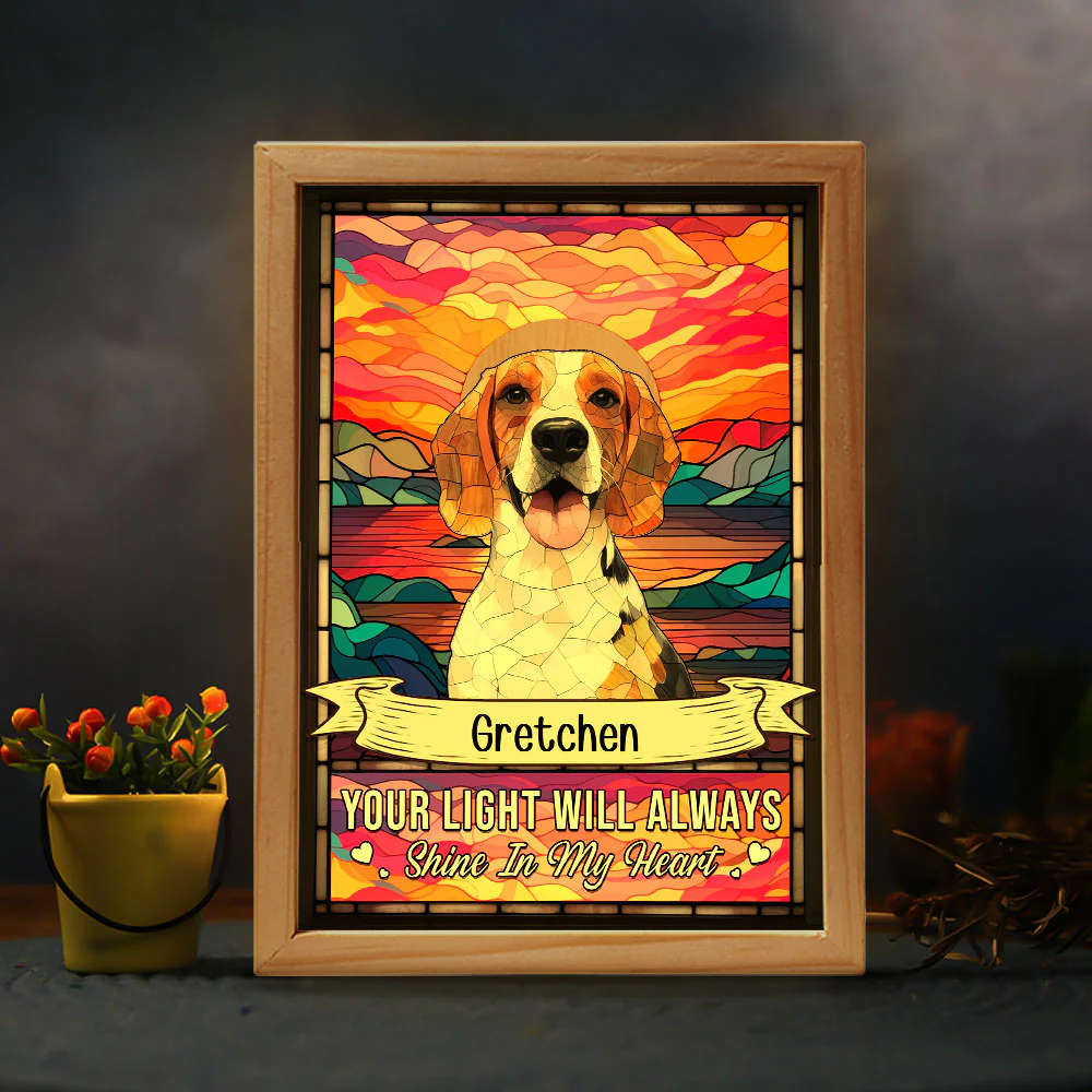 Pet Loss - Your Light Will Always Shine In My Heart - Personalized Photo Frame Light Box - Image 2