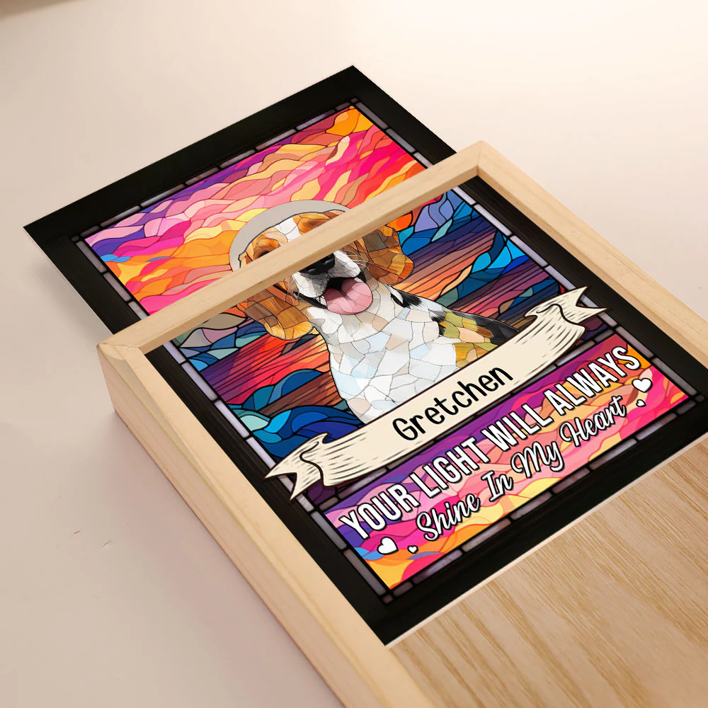 Pet Loss - Your Light Will Always Shine In My Heart - Personalized Photo Frame Light Box - Image 6