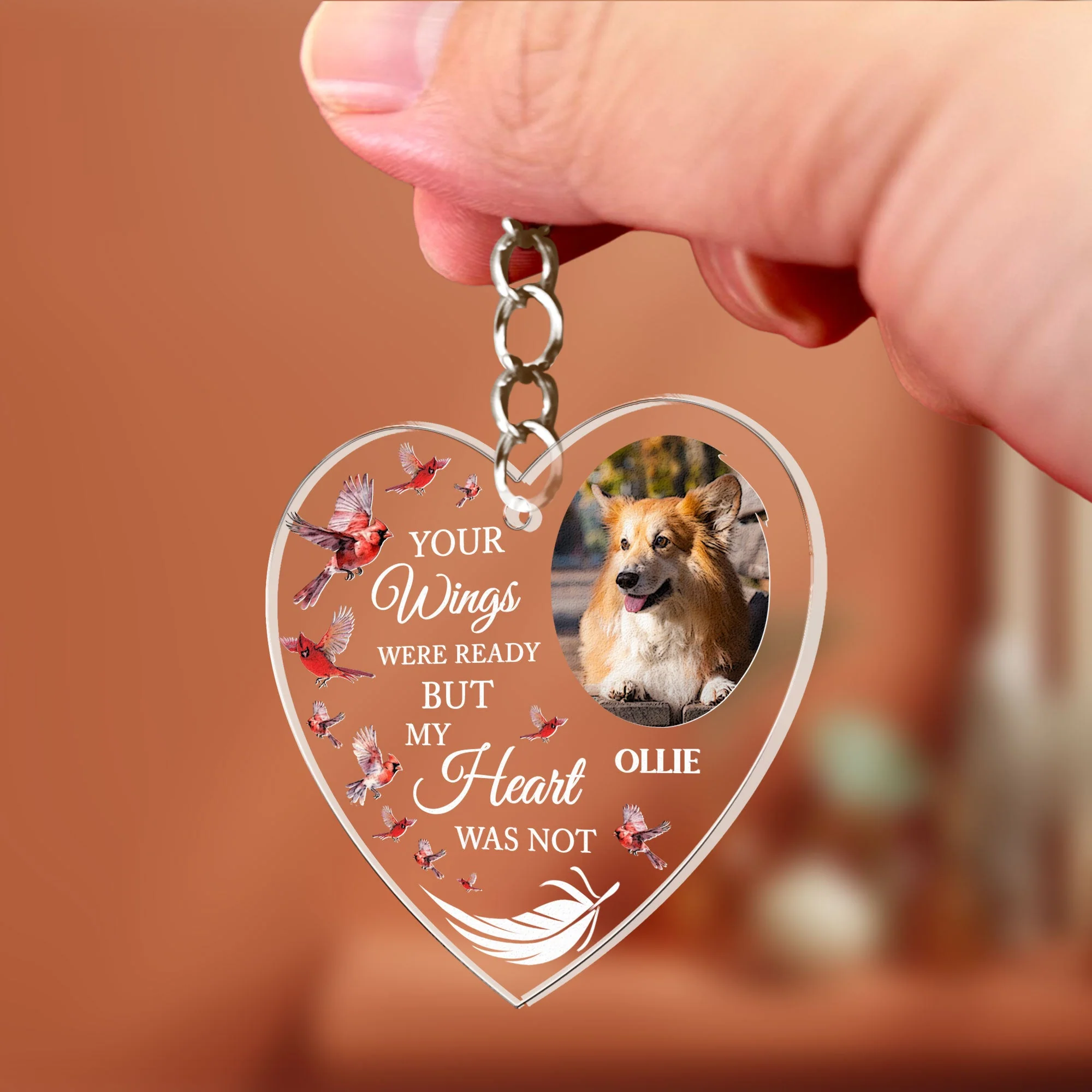 Pet Memorial Your Wings Were Ready - Personalized Acrylic Photo Keychain - Image 4