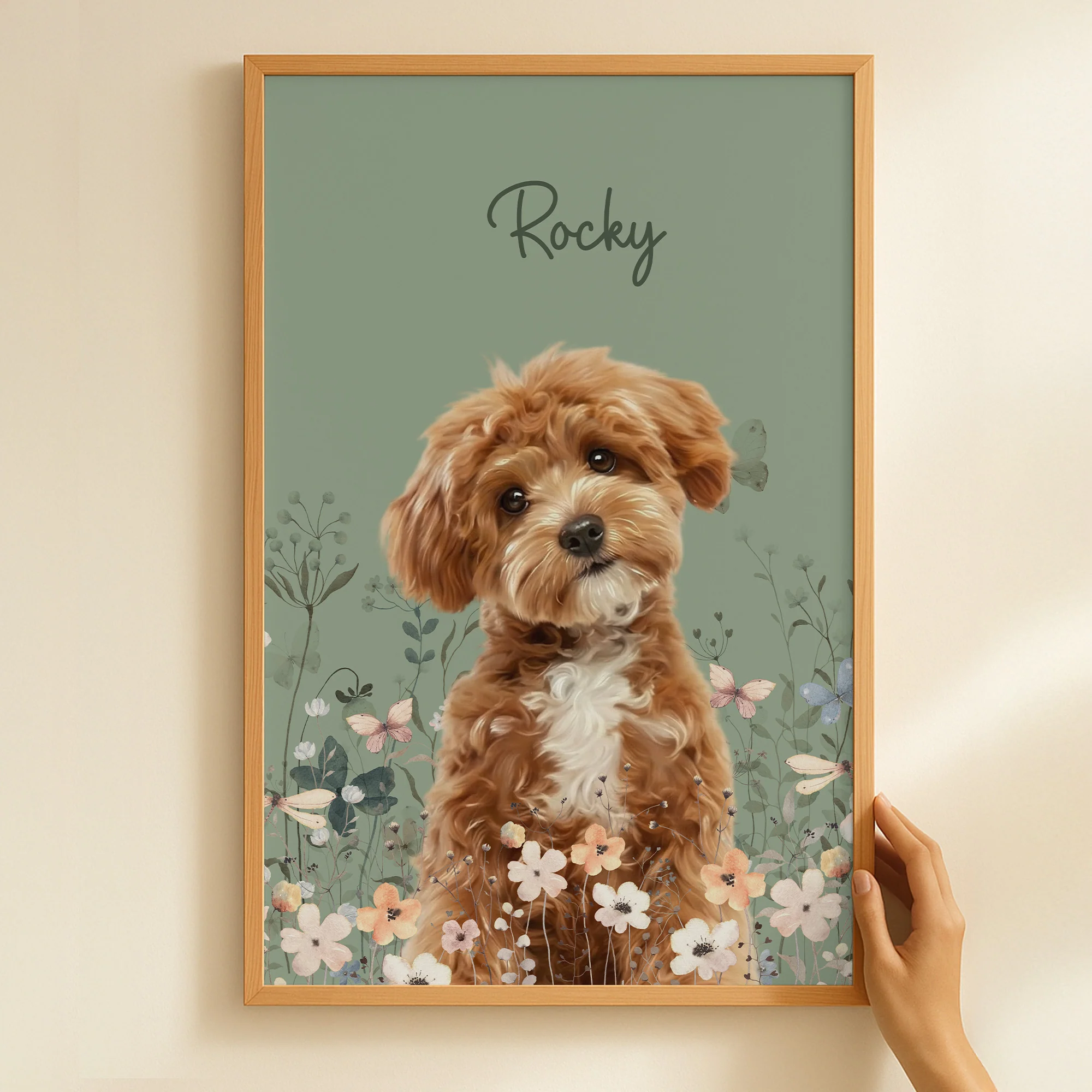 Pet Portrait Floral Gift For Pet Lovers Loss Of Pet - Personalized Photo Poster - Image 7
