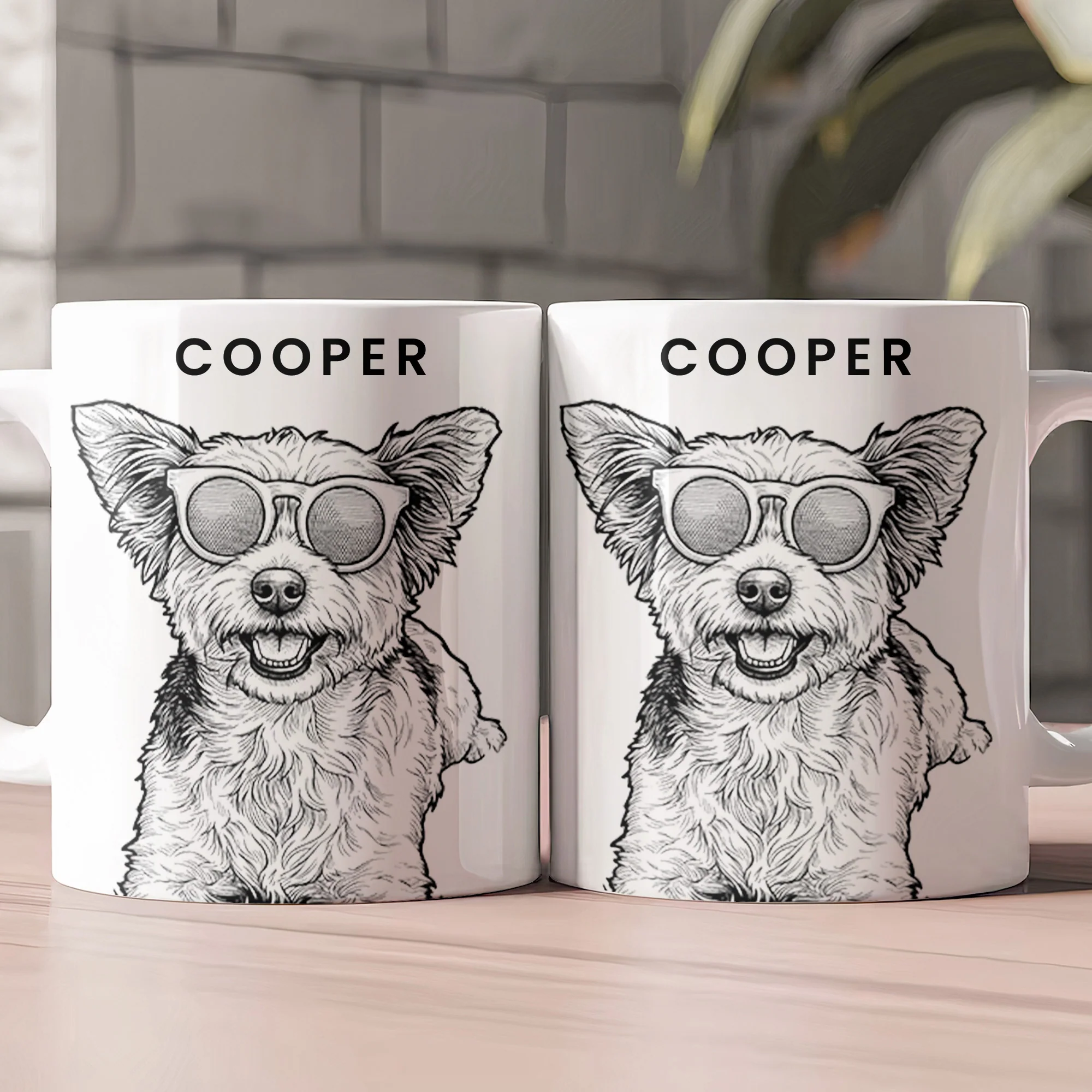 Pet Portrait Sketch Line Art For Him For Her - Personalized Mug - Image 4