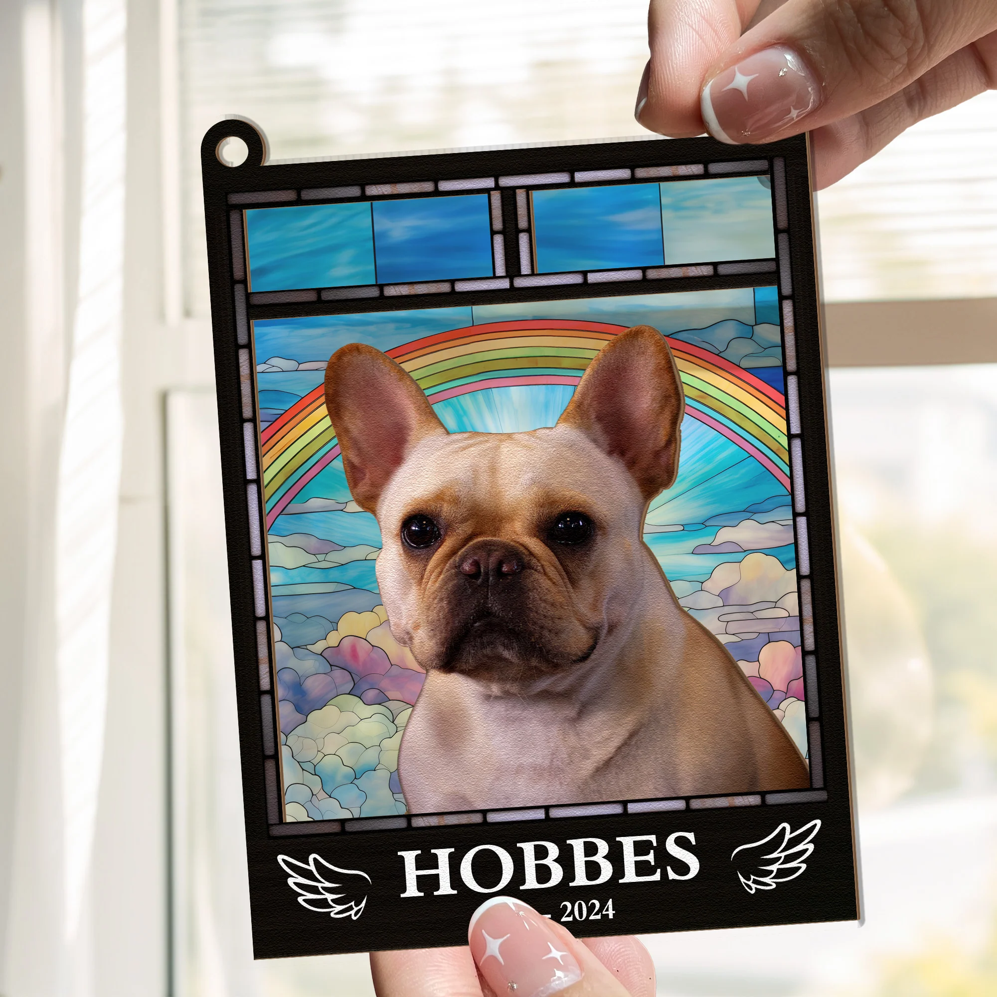Pet Rainbow Window Memorial - Personalized Window Hanging Suncatcher Photo Ornament - Image 2