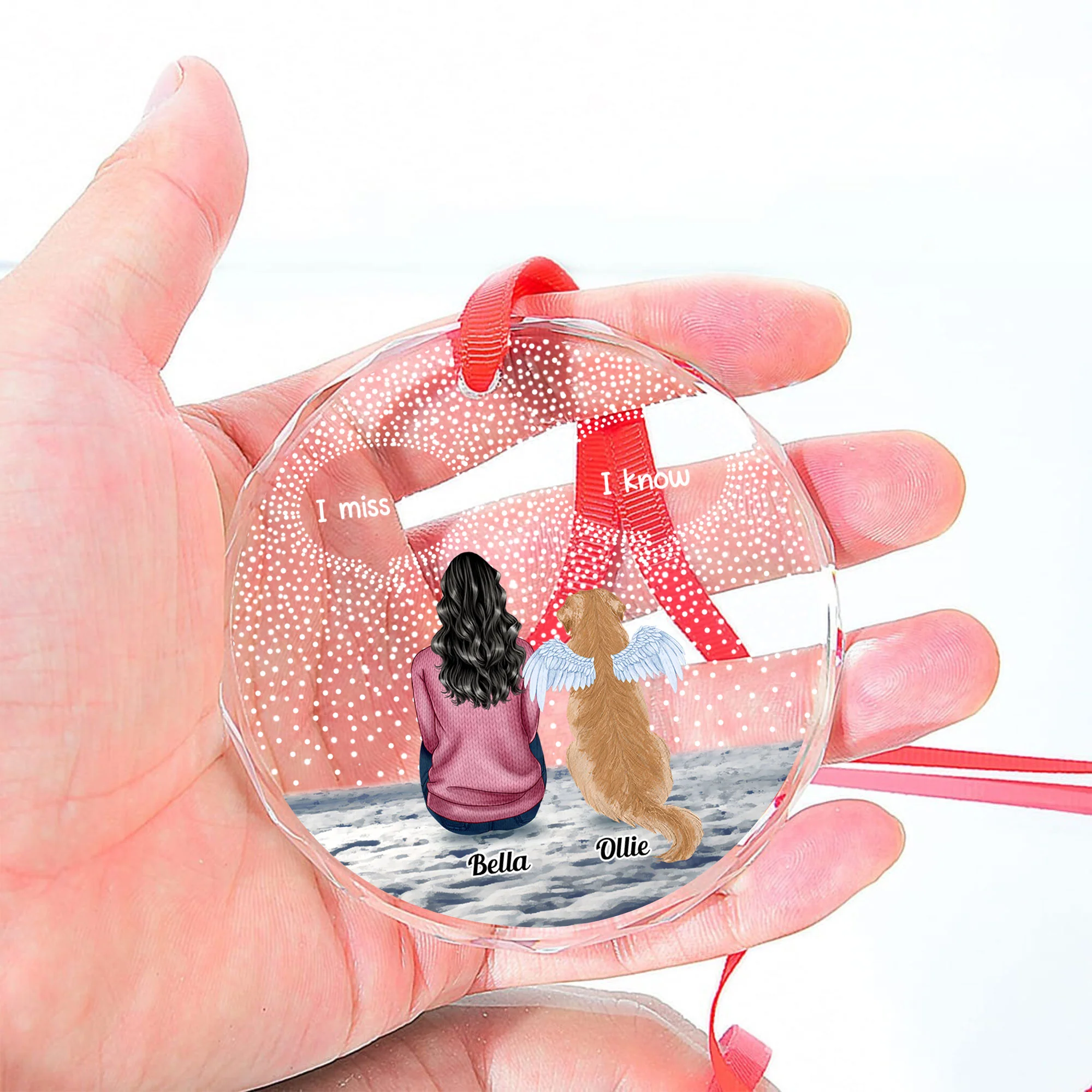 Pet Sympathy - Personalized Glass Ornament - Image 4