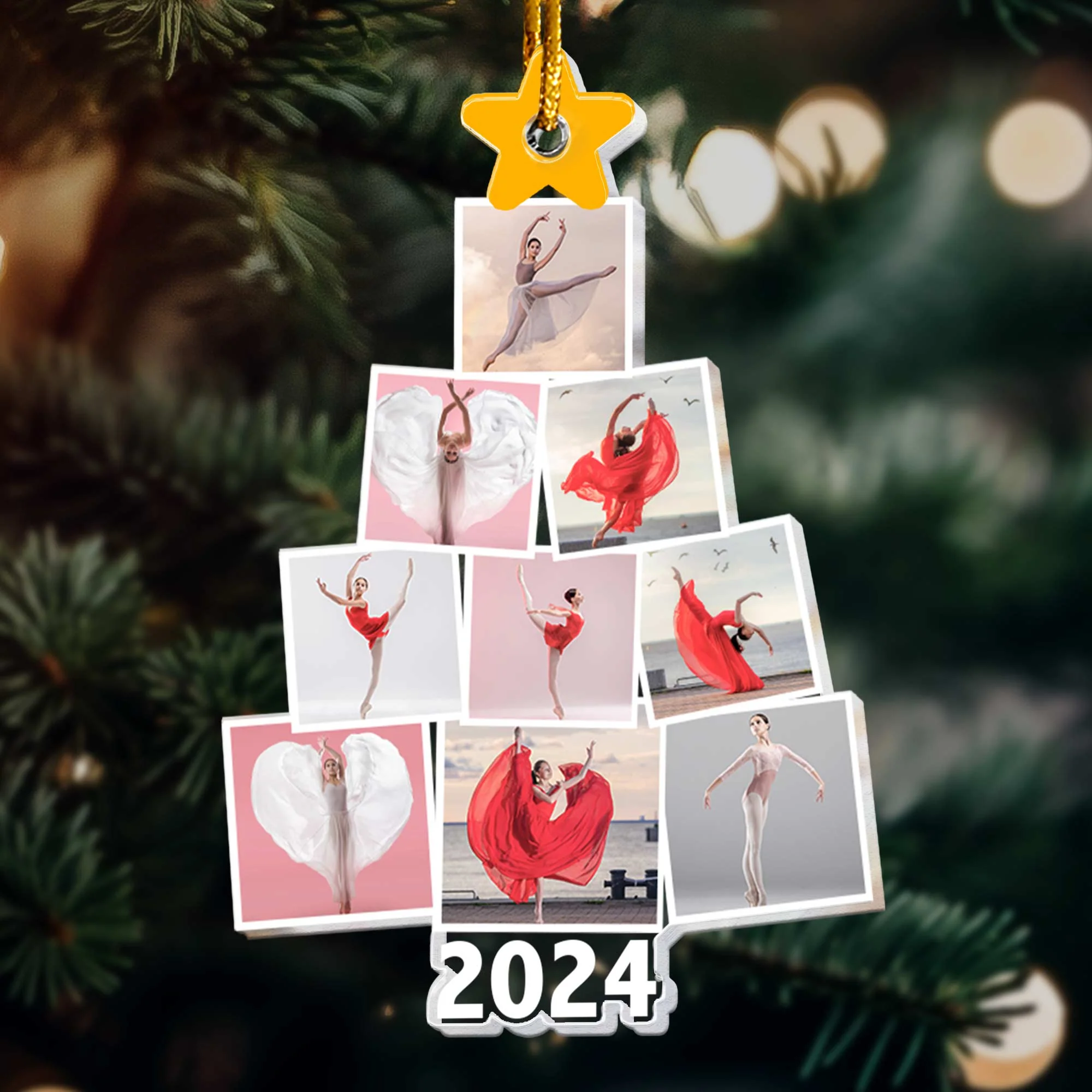 Photo Ballerina Dancing Ballet Christmas Tree - Personalized Acrylic Photo Ornament - Image 4