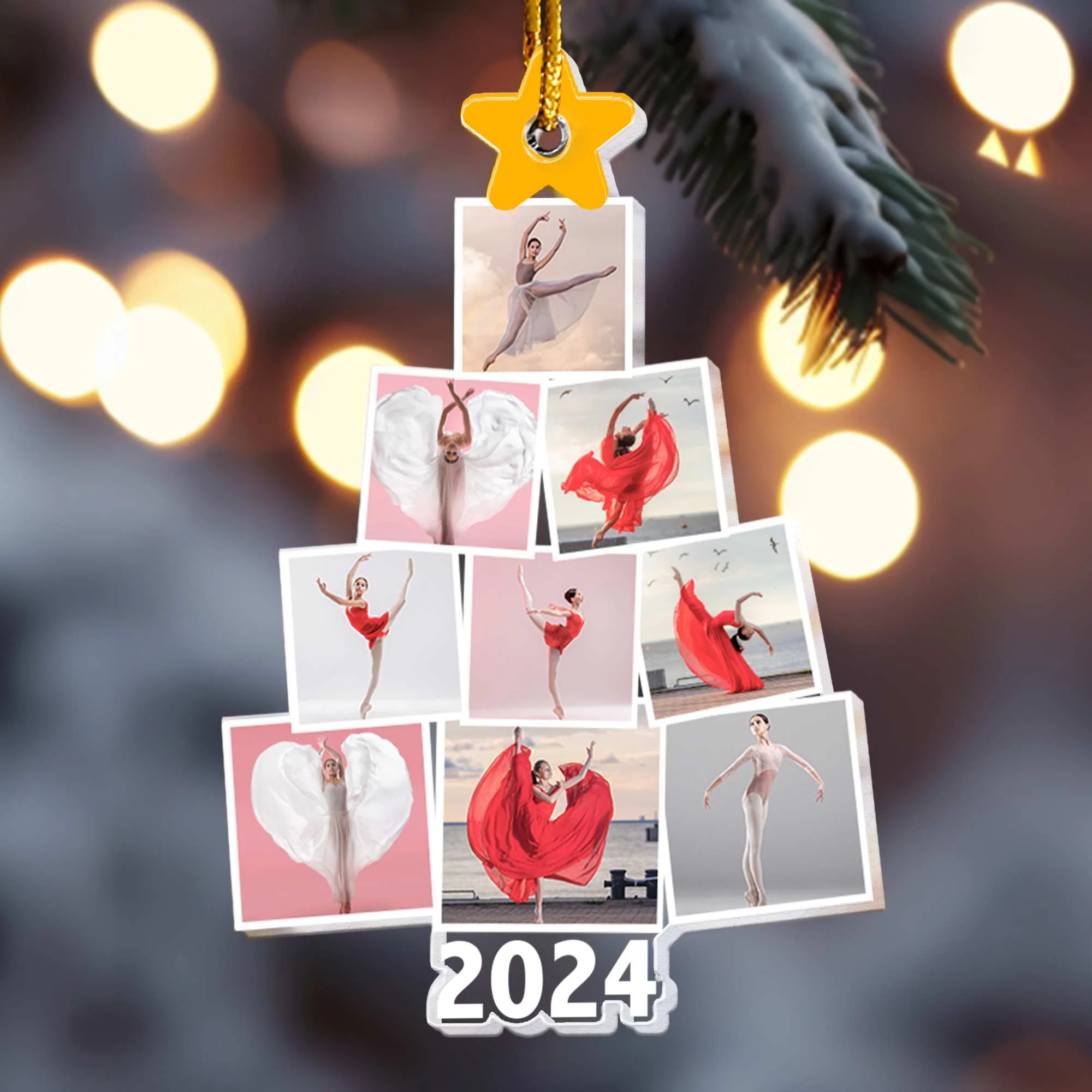 Photo Ballerina Dancing Ballet Christmas Tree - Personalized Acrylic Photo Ornament - Image 5