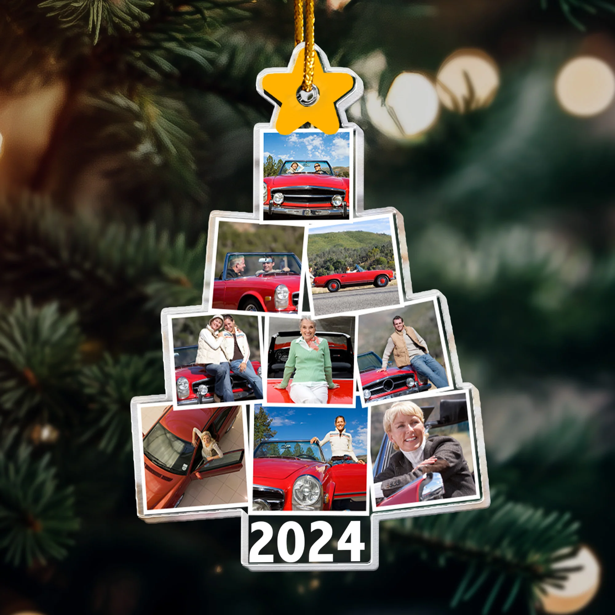 Photo Car Christmas Tree Christmas - Personalized Acrylic Photo Ornament - Image 4