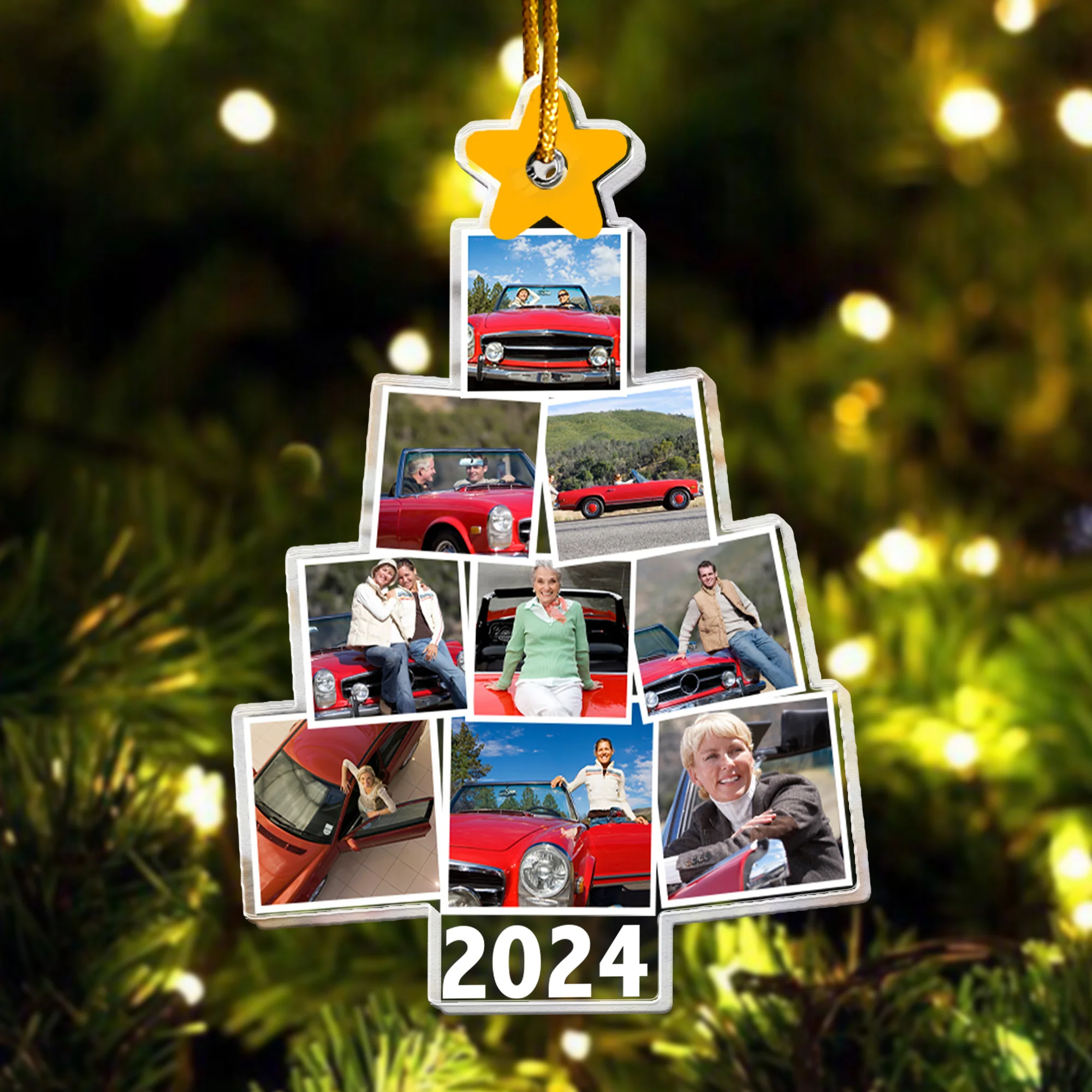 Photo Car Christmas Tree Christmas - Personalized Acrylic Photo Ornament - Image 5