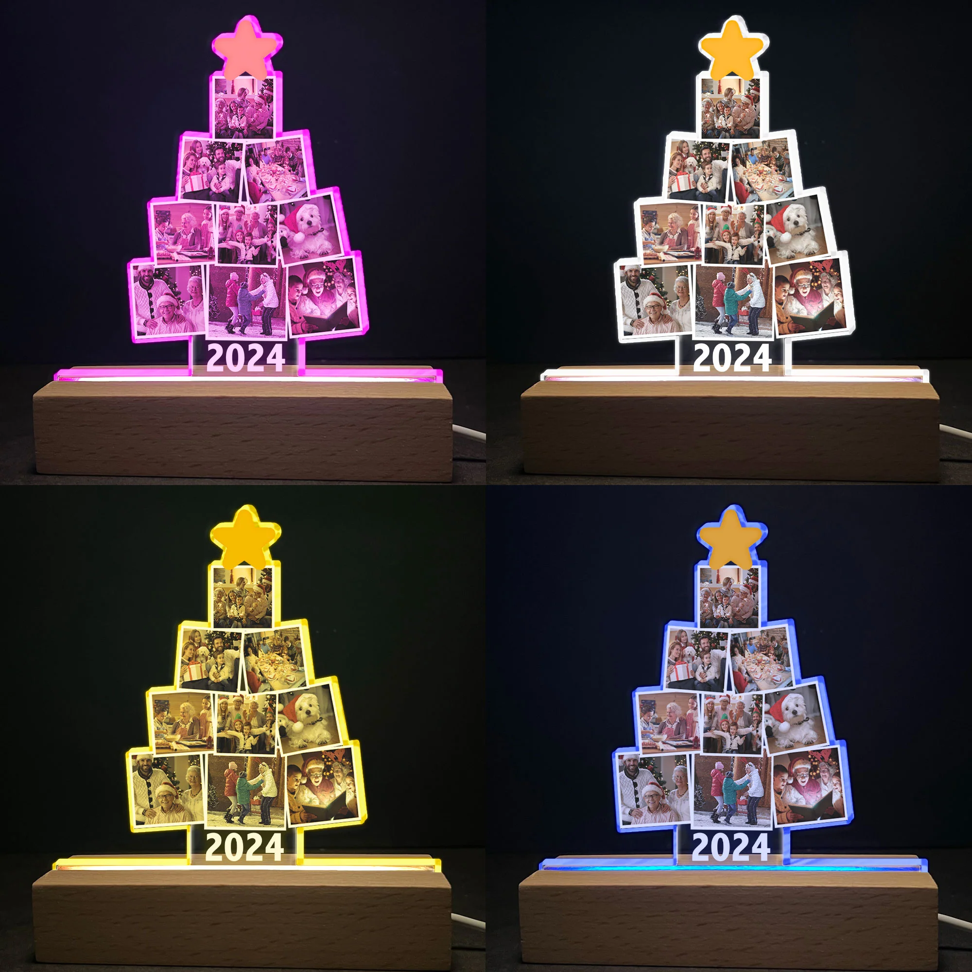Photo Family Tree Christmas - Personalized Photo LED Light - Image 4
